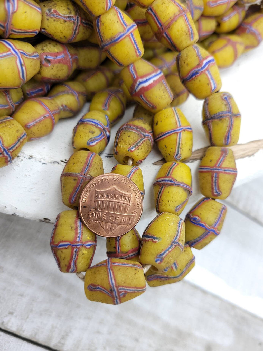Ethnic Bicone Beads Java french Beads / Venetian Cross Beads with Rustic Accent / Strand of 12 beads 16-20×13-15mm / Jewelry Making Supplies