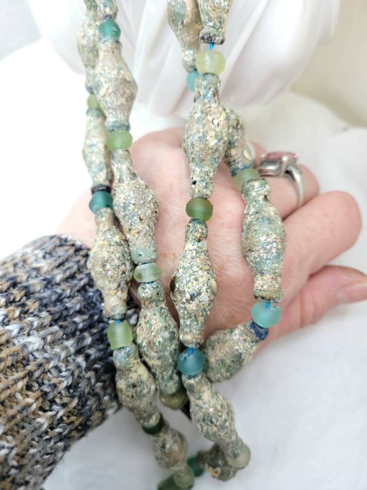 Very Old Roman Glass / Price For a Single Piece /Discovered By Excavation In The Sahara / Jewelry Supplies / Hard to find.