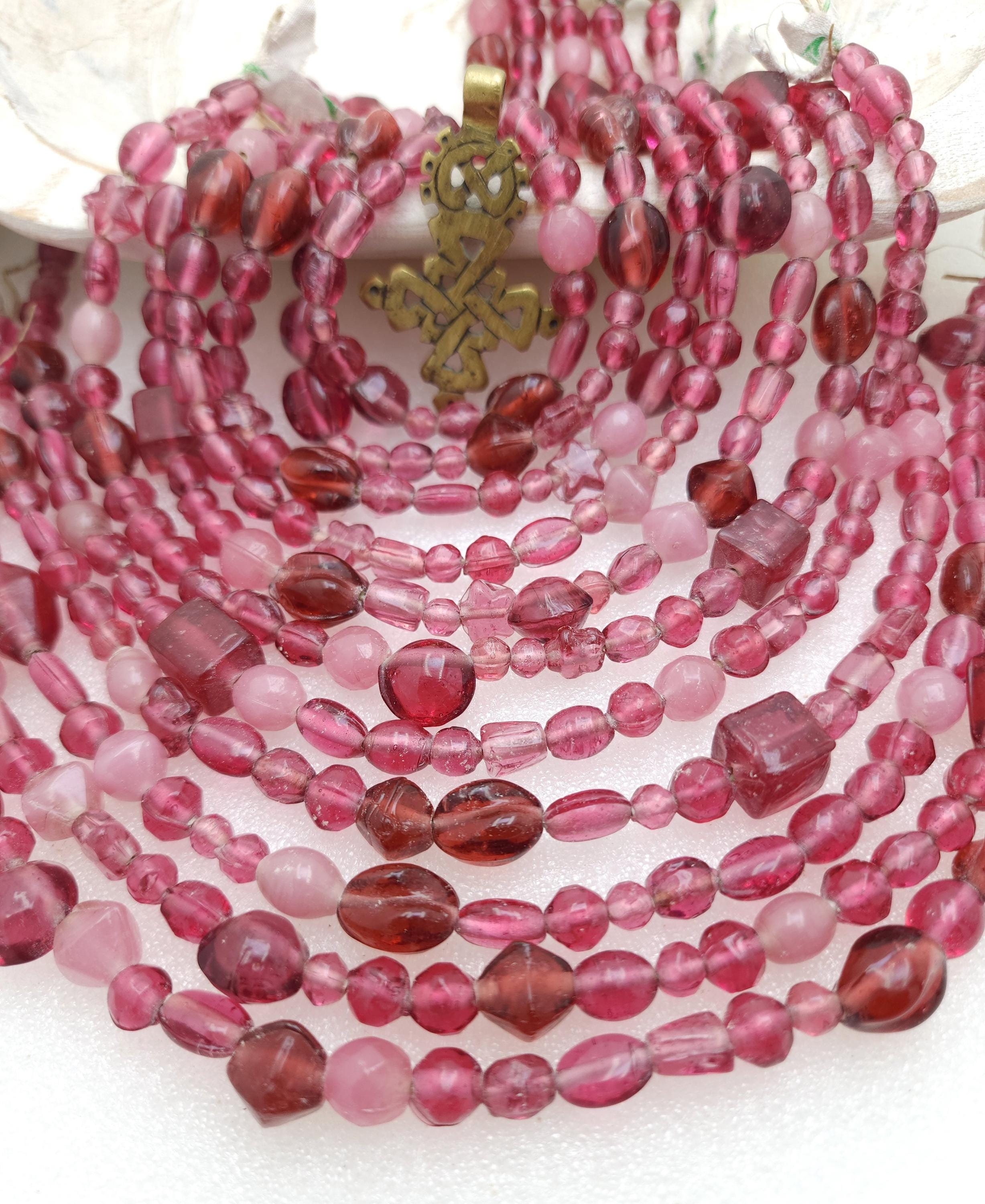 Full Strand 14" Of Rose Beads Great Variety Of Funny Beads From India 6-21mm, Jewelry Making Supplies, Crafts Supplies.