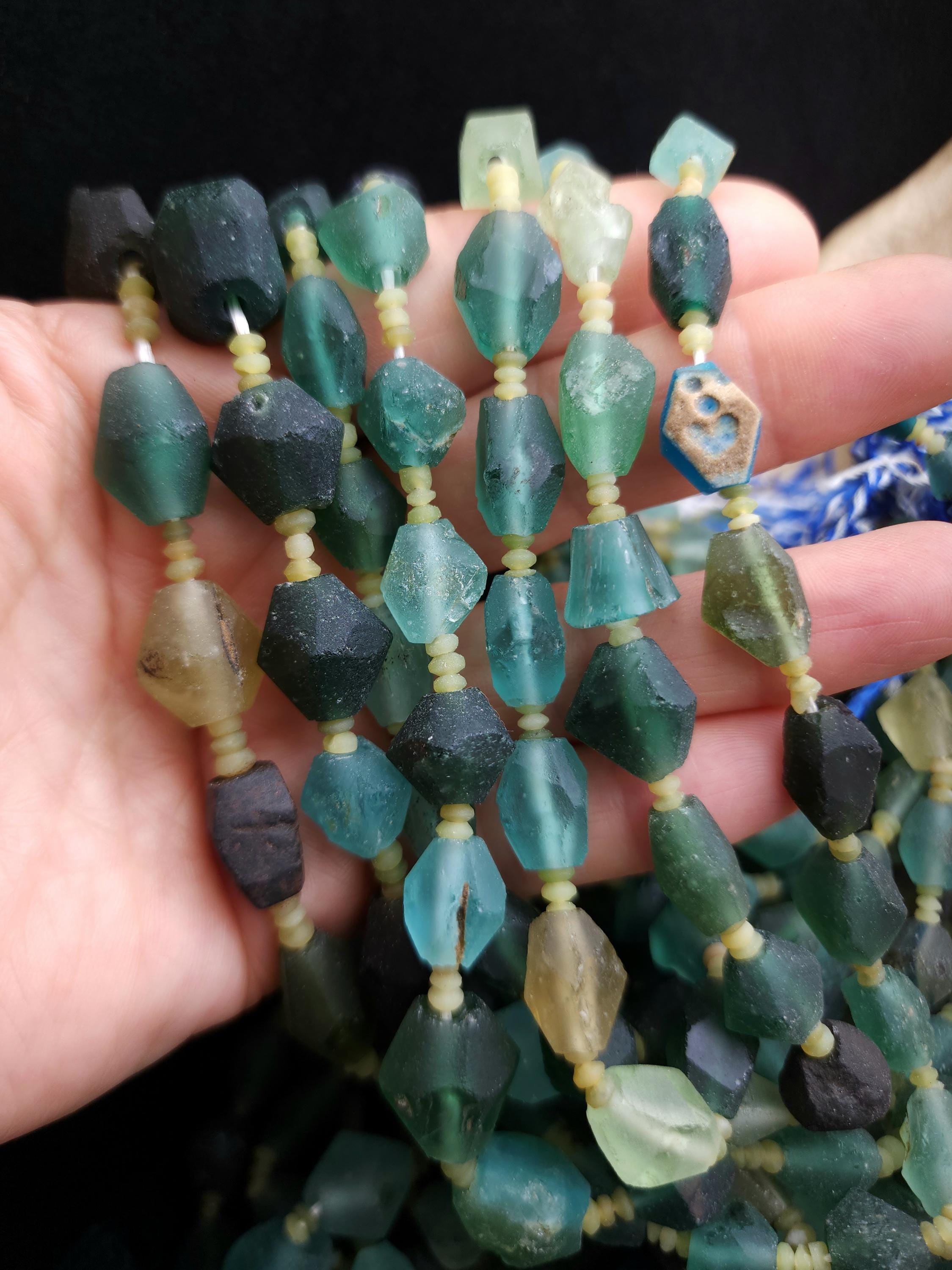 Genuine Ancient Roman Glass, Roman Glass Showing The Effects Of Age, Diamond-Shaped Beads Long 9mm-16mm, Jewelry Making Supplies