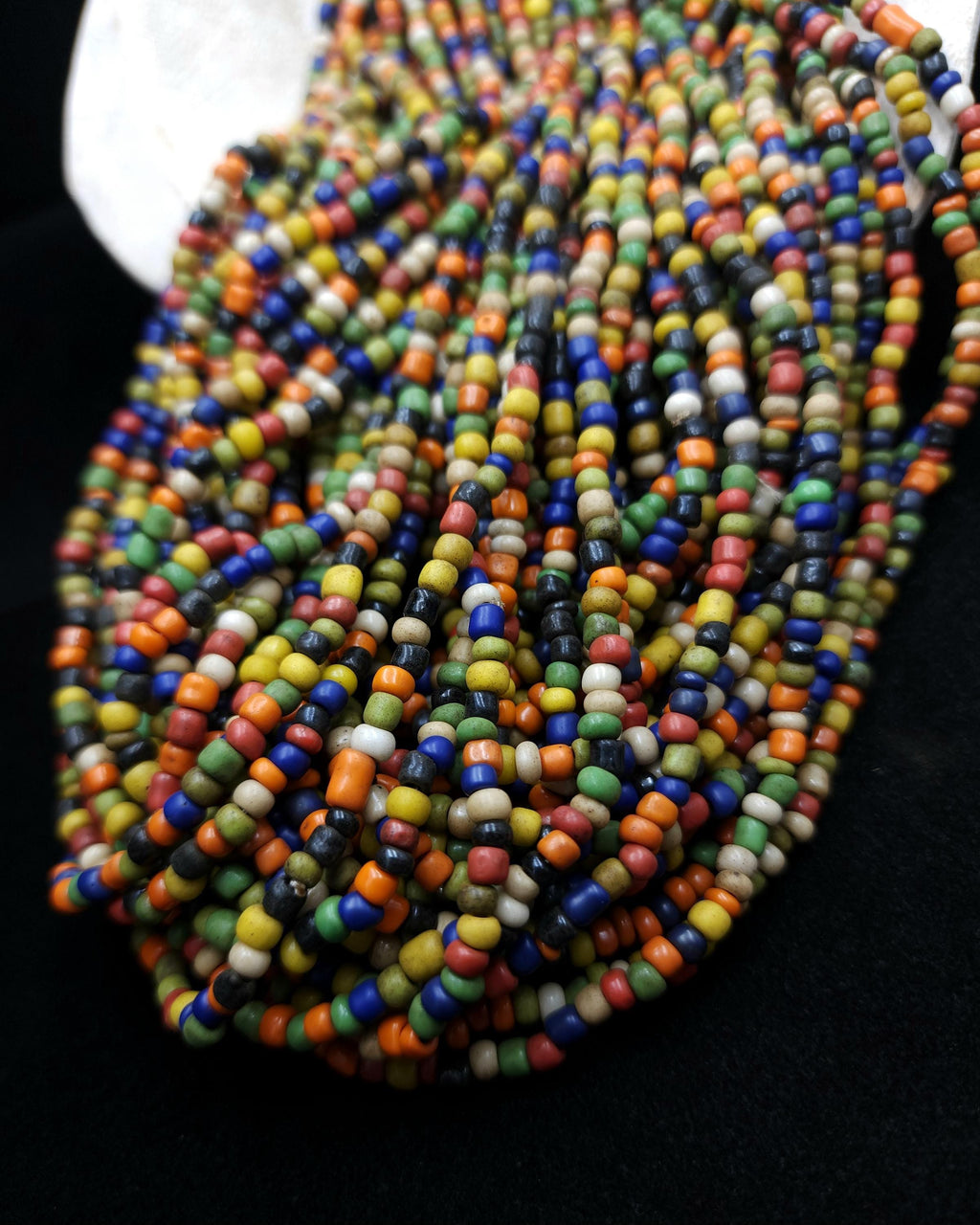 Full Strand Over 40" [More Than 300 Beads] From Java Indonesian, Rustic Opaque Glass Beads 2-4x4mm, Jewelry Making Supplies, Craft.