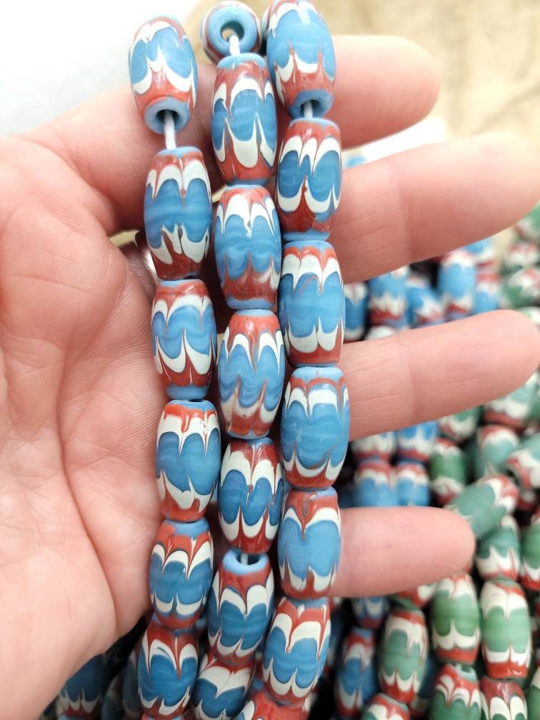Chevron Style Glass Beads 19mm x 10mm, Choose The Color Option, Jewelry Making Supplies, Indonesian Lampwork.