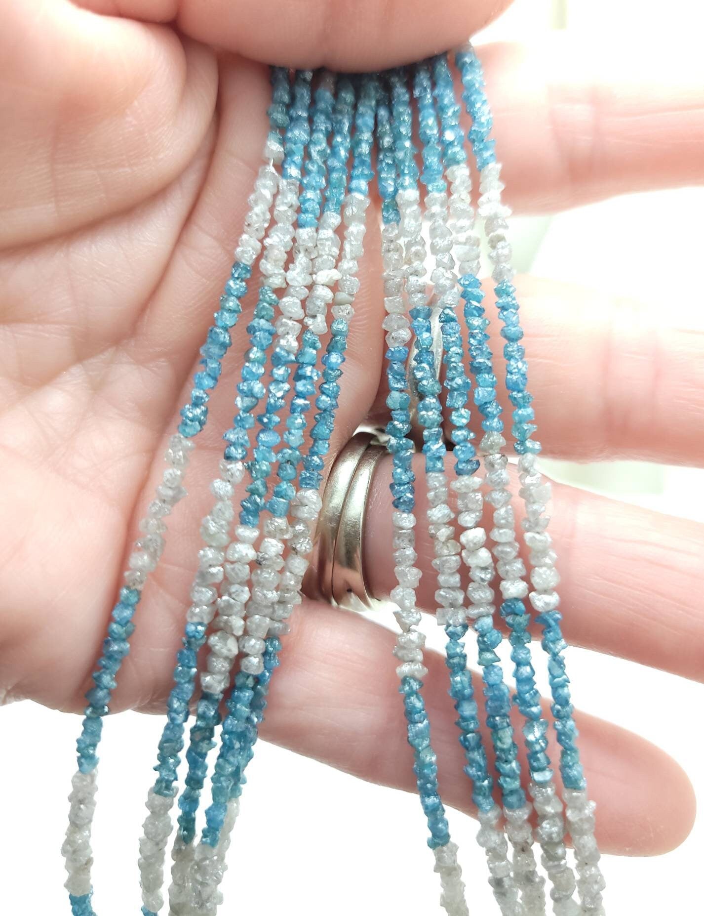 Authentic Uncut Diamond AAA / Raw Natural / Raw Diamond Jewelry Supplies / 2mm-3mm / Diamonds Gray Blue Black / Full Strand or 10 Diamonds.