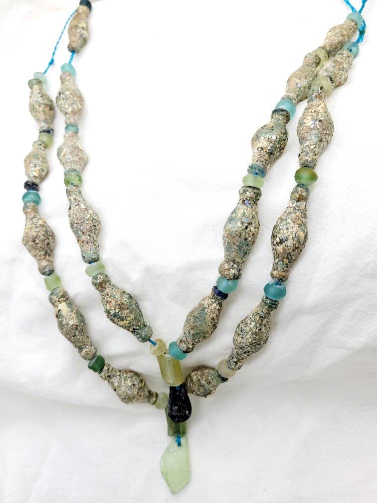 Very Old Roman Glass / Price For a Single Piece /Discovered By Excavation In The Sahara / Jewelry Supplies / Hard to find.
