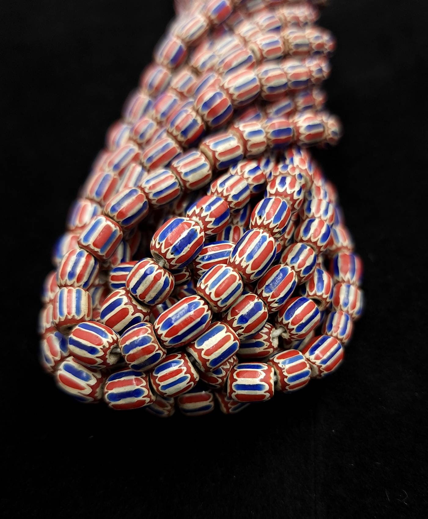Chevron Multilayer Beads From Java Indonesia / 6-9mm Choose Strand Length 20" inches 62-68 Beads OR Half Strand / Jewelry Supplies / Craft