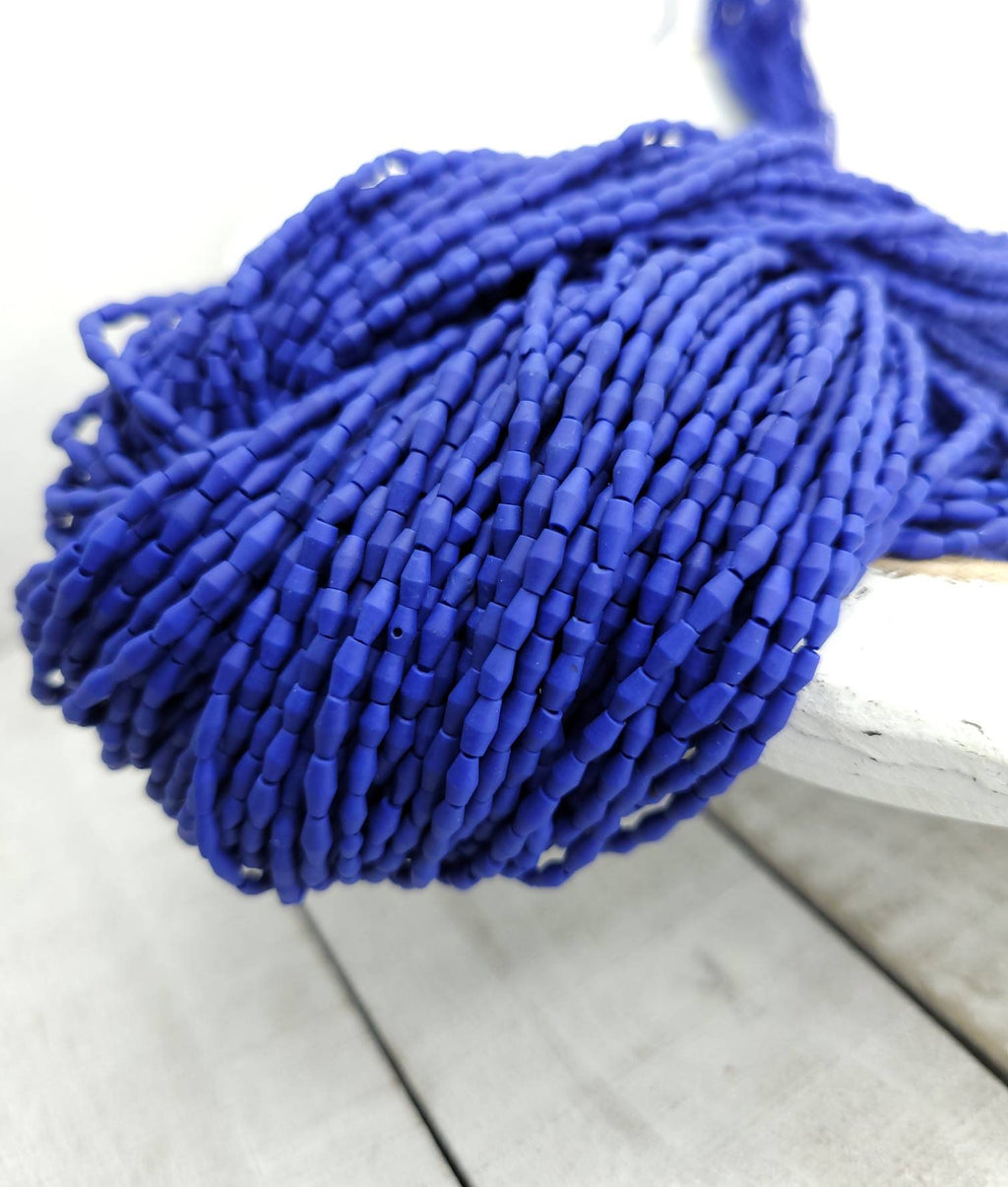 Blue Bicone Howlite Beads From Afghanistan 4-5mm x 2mm Strand 13" / Jewelry Making Supplies.