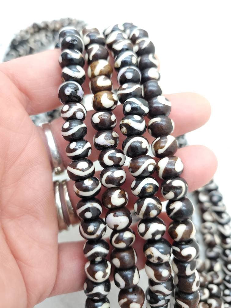 Prayer beads / buddhist prayer necklace / 108 bone beads rosary / mala bone beads / jewelry supplies