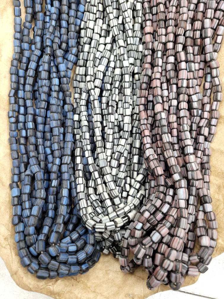 Beautiful Glass Beads Handmade From Thailand 5-8mm x 5-6mm / Strand 10 "Or 22" / Jewelry Supplies./ Indonesian Lampwork Beads/Java.