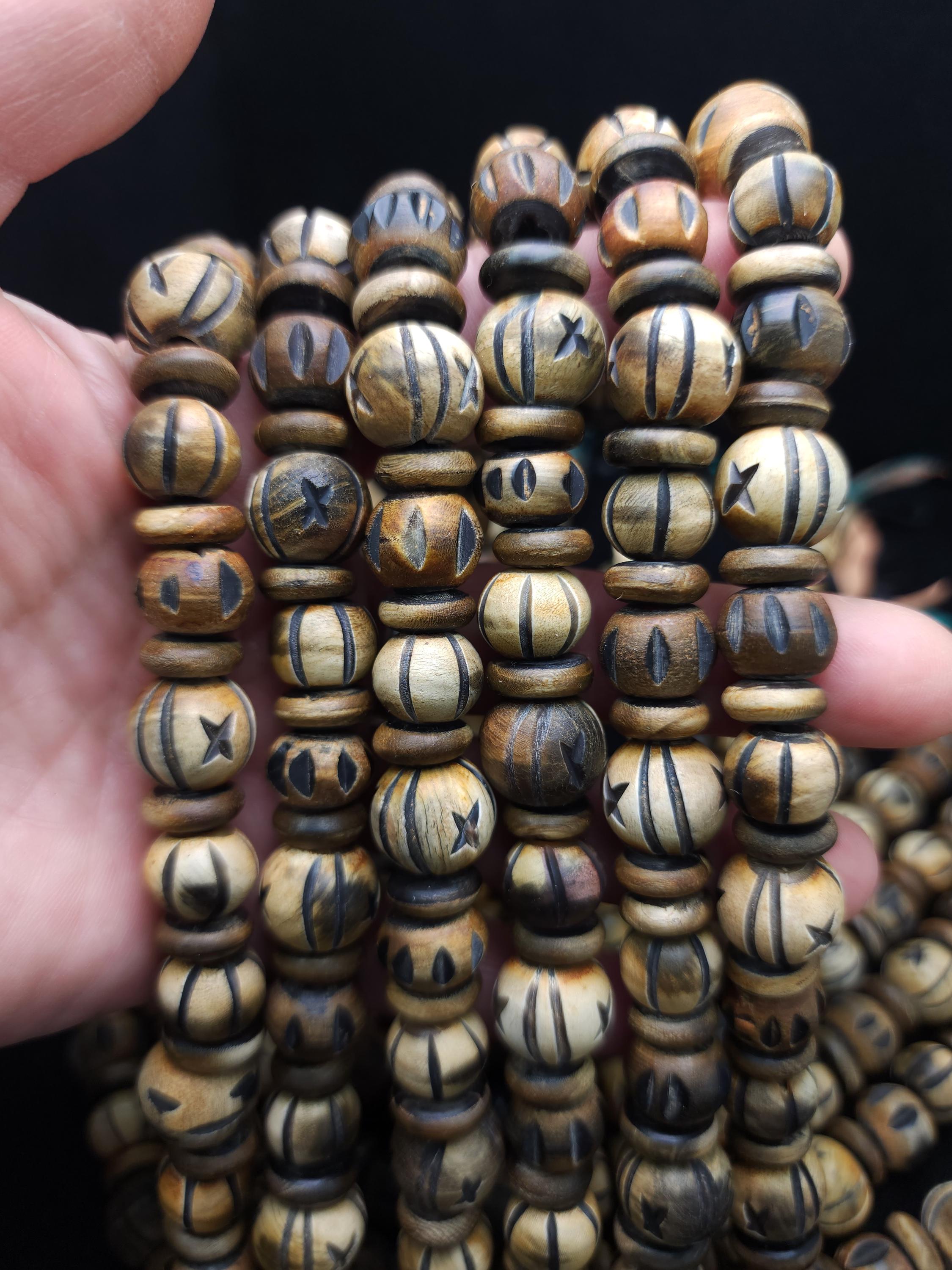 Variety of Water Buffalo Horn Bone Beads, Strand 9" 10-14mm [30-32], Tribal, Etnic Tribal, Native, Jewelry Making Supplies, Craft.