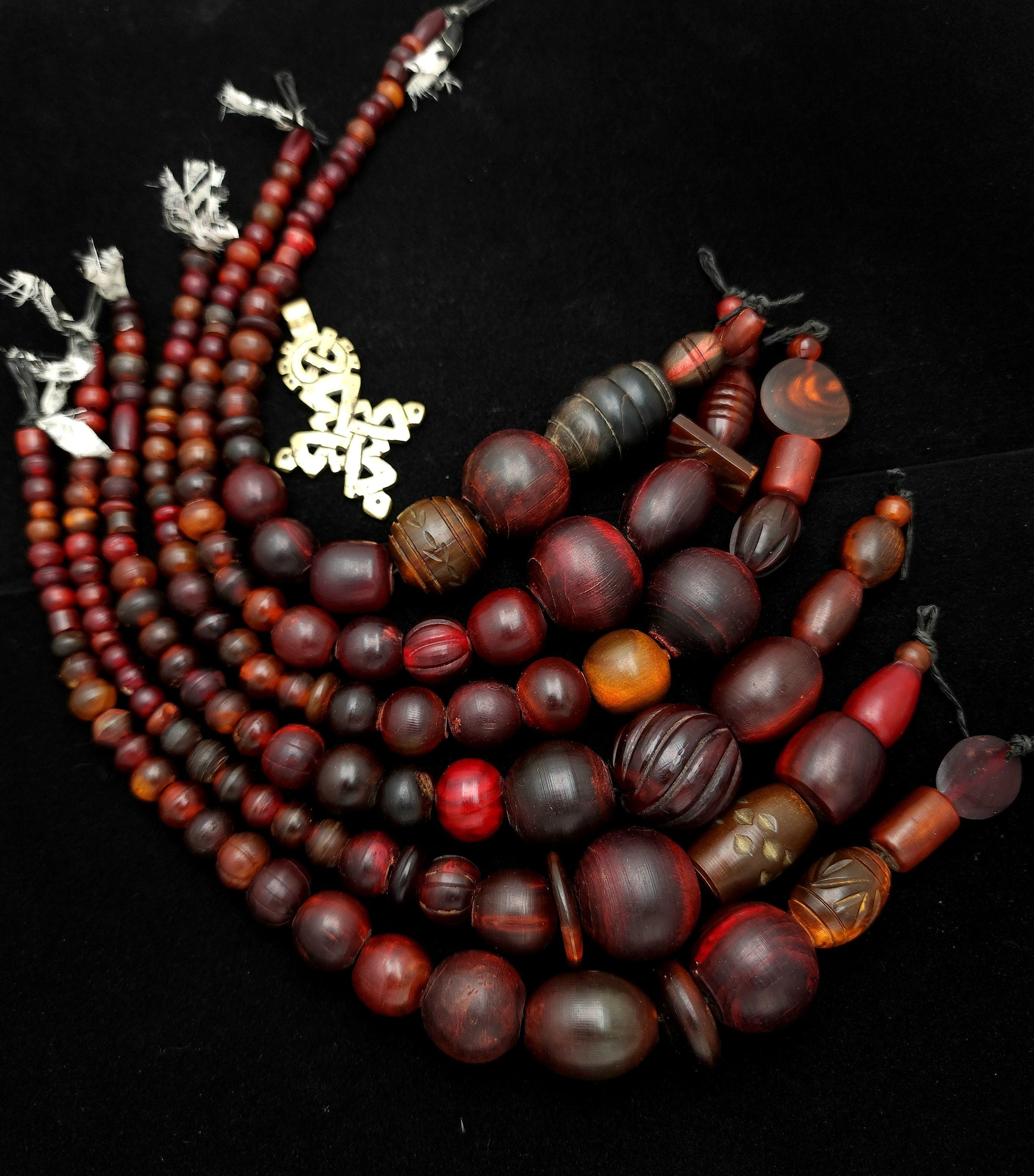 Red And Orange Bone Beads, Strand 12" Inches 8-30mm×8-28mm, Hand Carved, Ethnic, Tribal Bone, African Bone Beads, Jewelry Making Supplies.