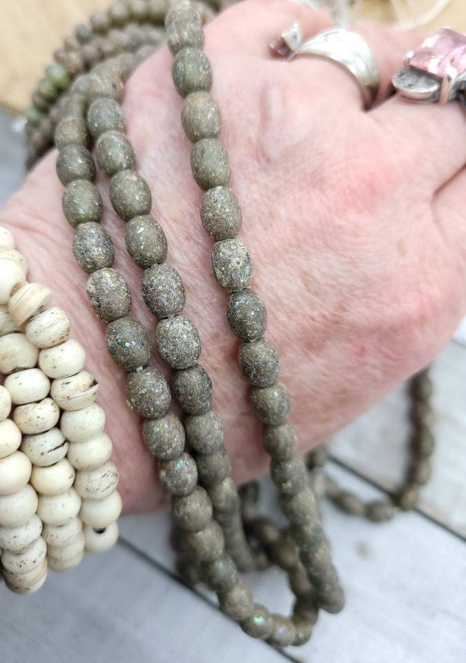 Wow So Beautiful Ancient Roman Glass Strand 6 "Inch Long Choice 6x4mm or 8x6mm / Jewelry Supplies.
