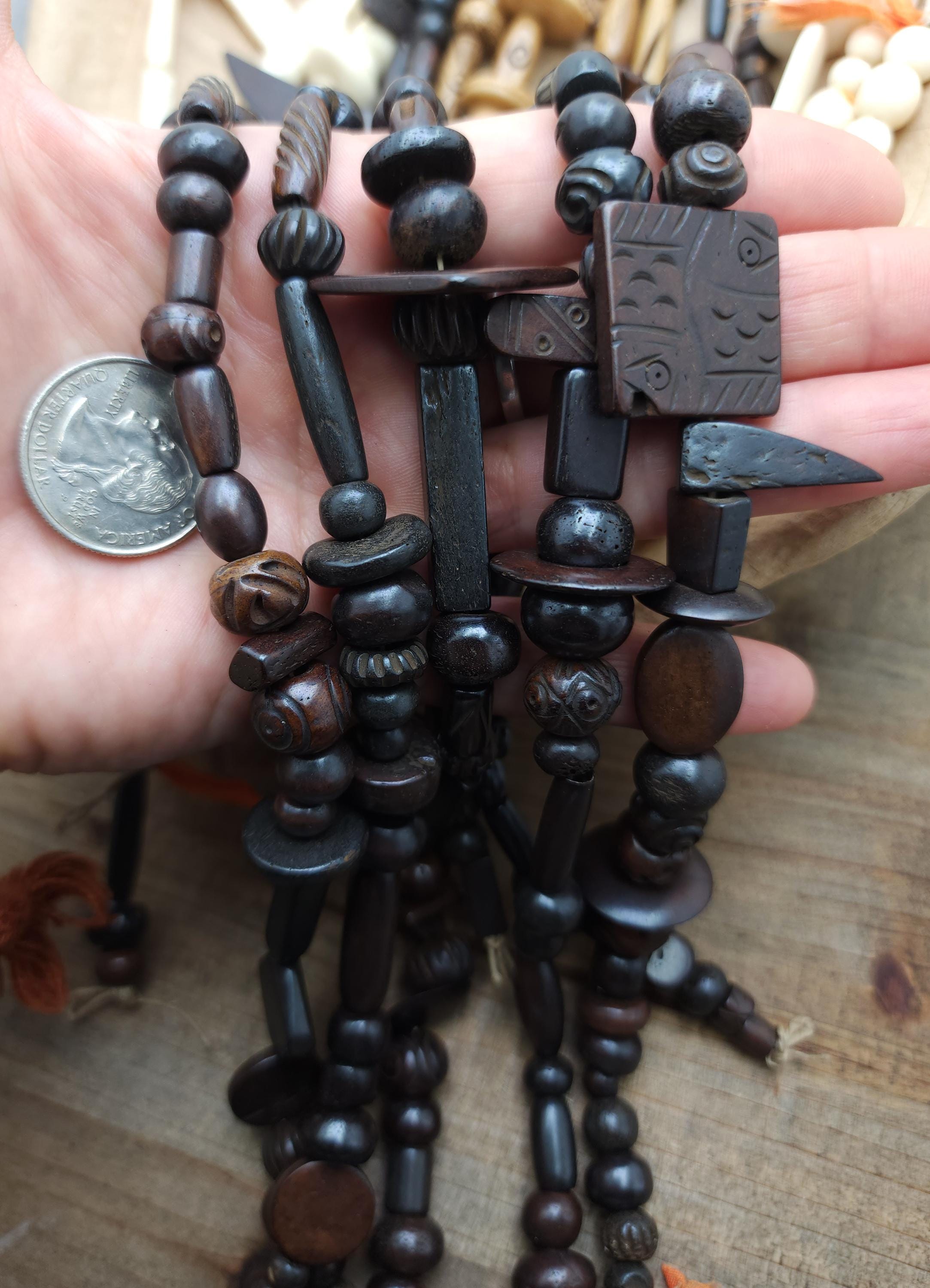 Beautiful Bone Beads Without Animal Suffering /Strand 14" 6-25mm Variety to Choose / Vintage Boho Navajo Tribal  Ethnic / Jewelry Supplies