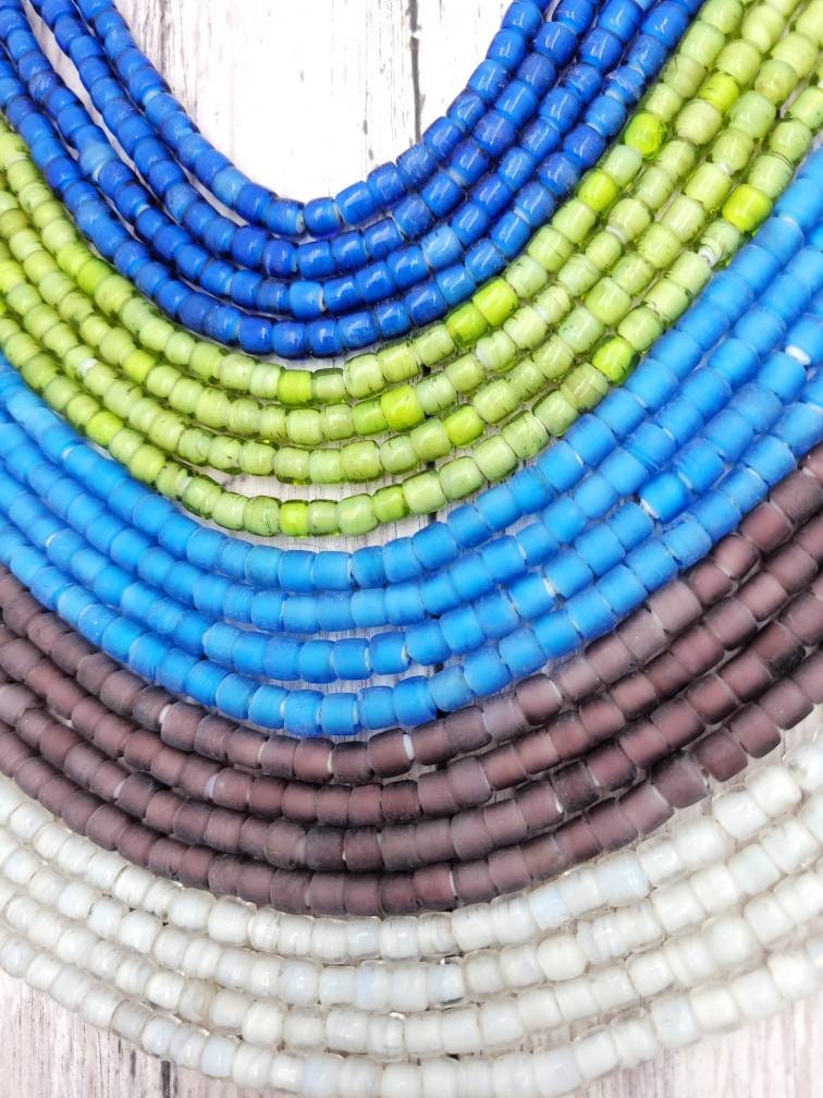 Beautiful Handmade White Heart Glass Beads Strand 10 "Long 5-6mmx6mm Choose Color Option / Jewelry Supplies/ Venetians 80's/ Lampwork.