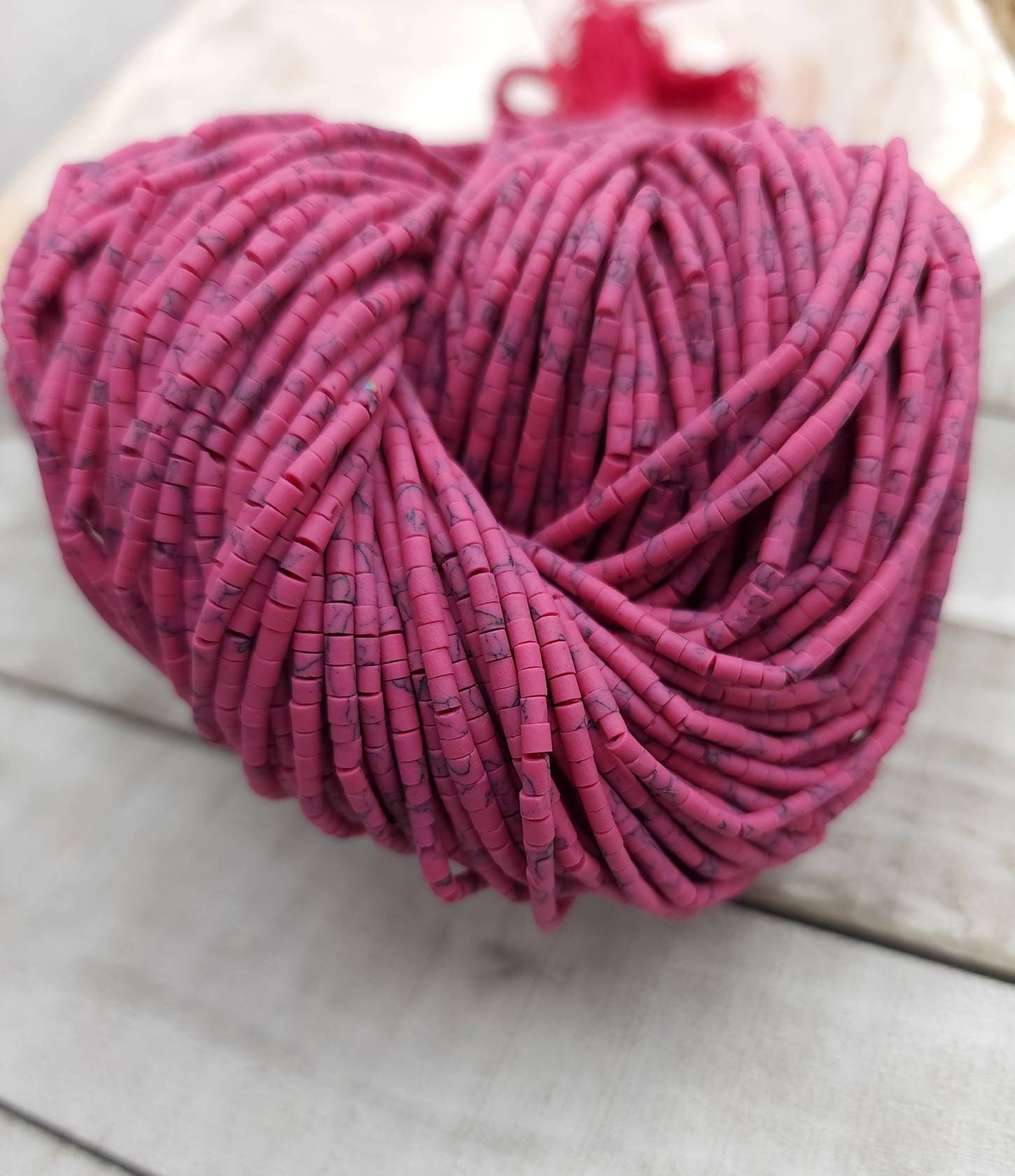 Heishi Beads From Afghanistan /  Strand 12-13" Inches Long  150+ Beads 2mm  / Jewelry Supplies.