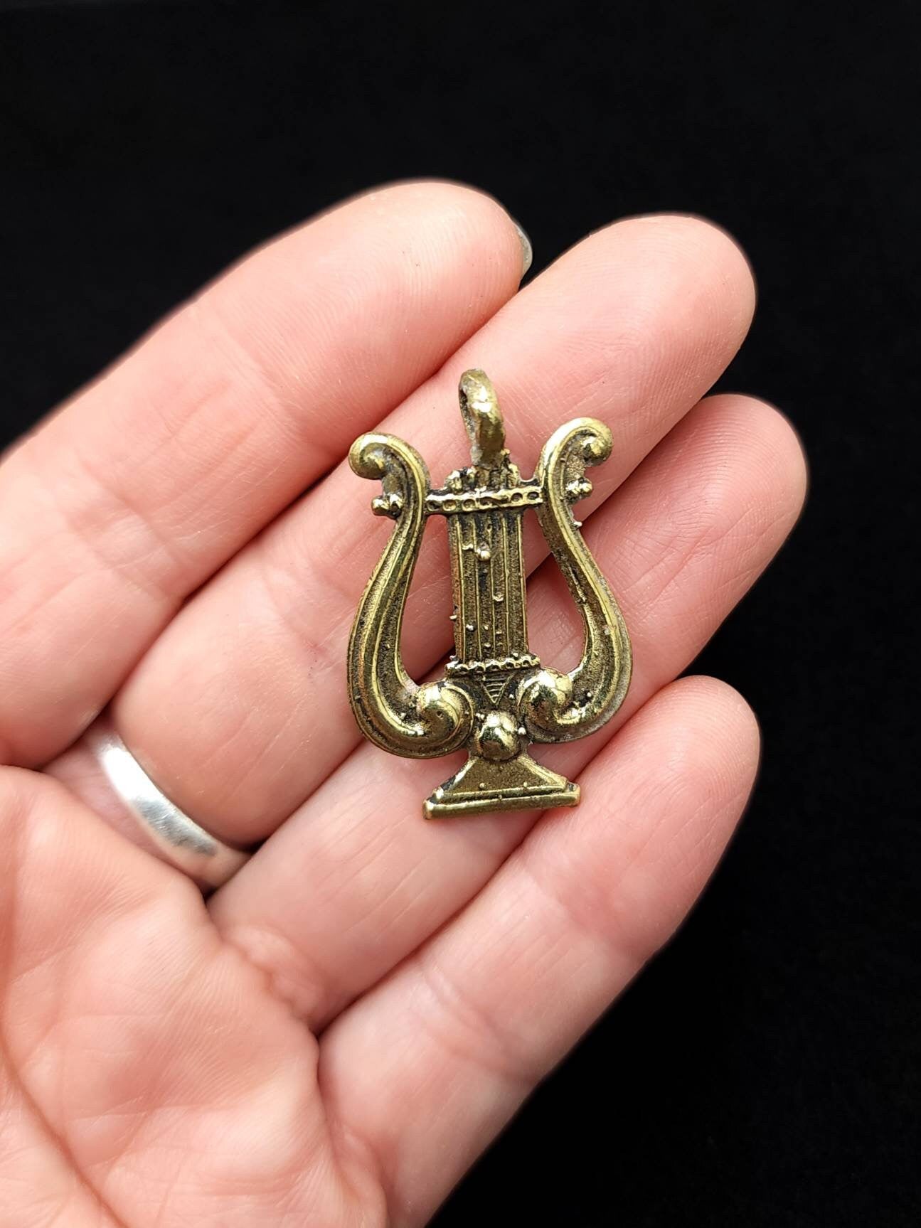 Afghani Artisan Hands Brass Pendants 35-36mm Long x 23mm Wide / Vintage / Tribal / Ethnic  / Jewelry Making Supplies.
