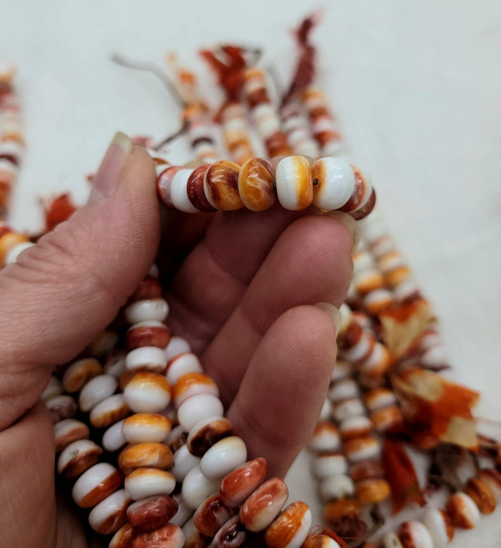 Spiny Oyster Shell Beads Irregular Size / 8-9mm / 10-12mm/Irregular Round / Orange Red White Purple / 5 inches.