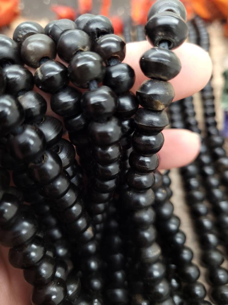 Handmade Horn Bone Beads 6x8-8x10 mm/10 Inch Strand 34-40 Beads / Tribal Ethnic Navajo Beads / Jewelry Supplies.