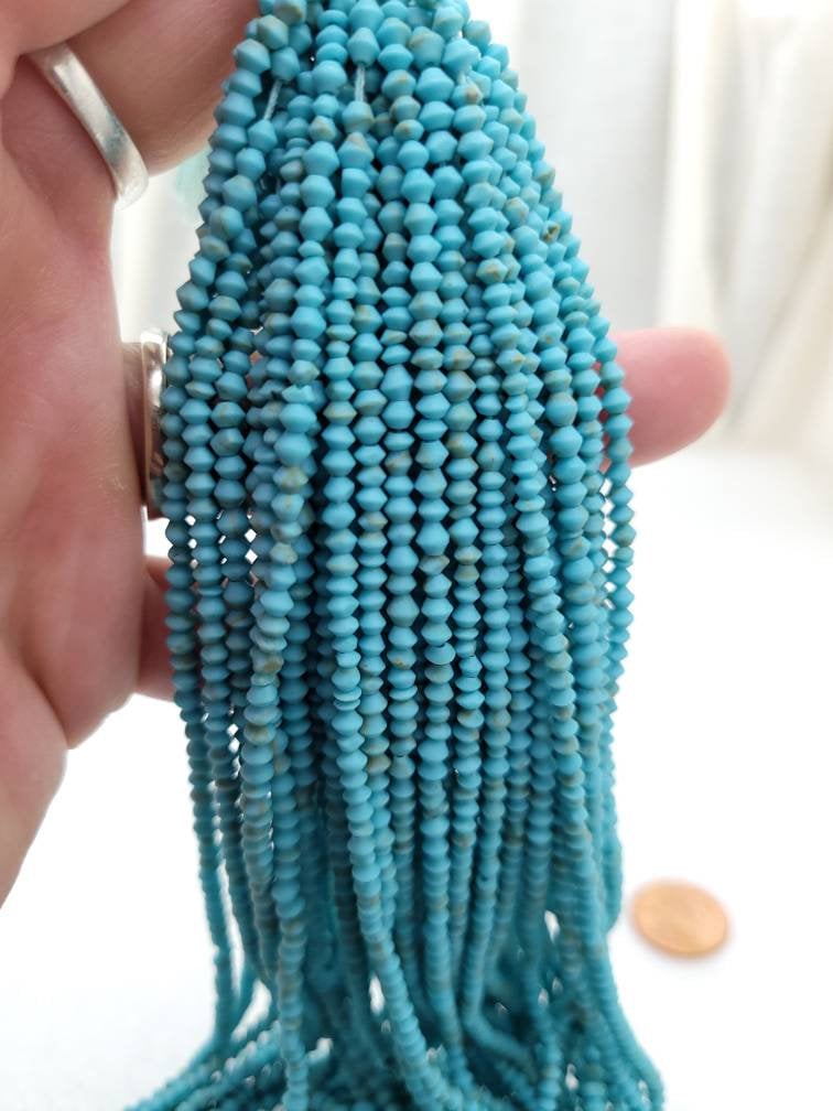 Afghani Heishi Beads Turquoise Saucer Shape  2-3 mm 11"Strand Approximately 140 Beads / Howlite /Jewelry Supplies.