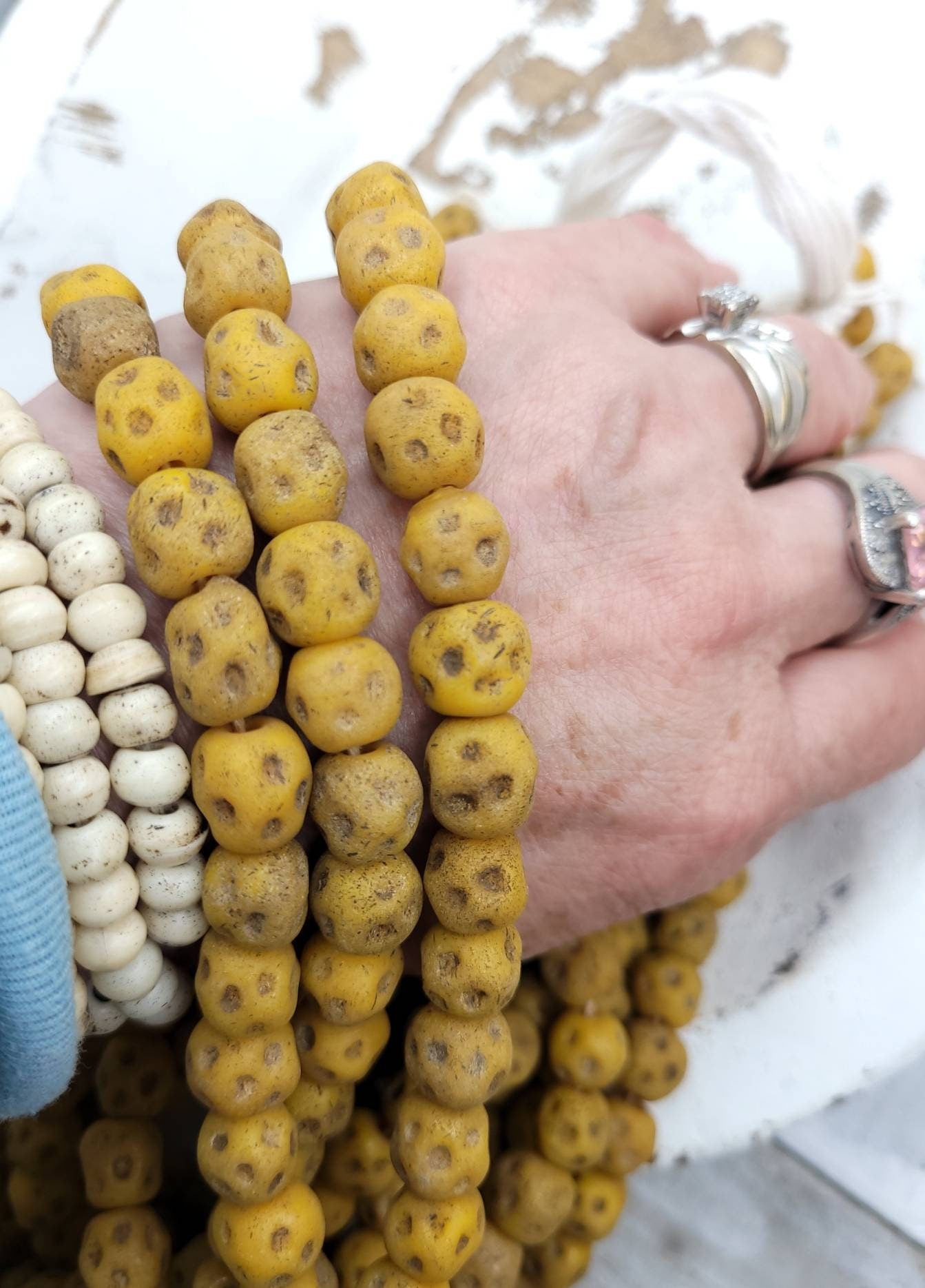 What A Beautiful Beads Designed By My Inspiration With Rustic Accent 15 Beads 10-11 × 10-11mm / Lampwork Beads / Indonesian / Thailand.