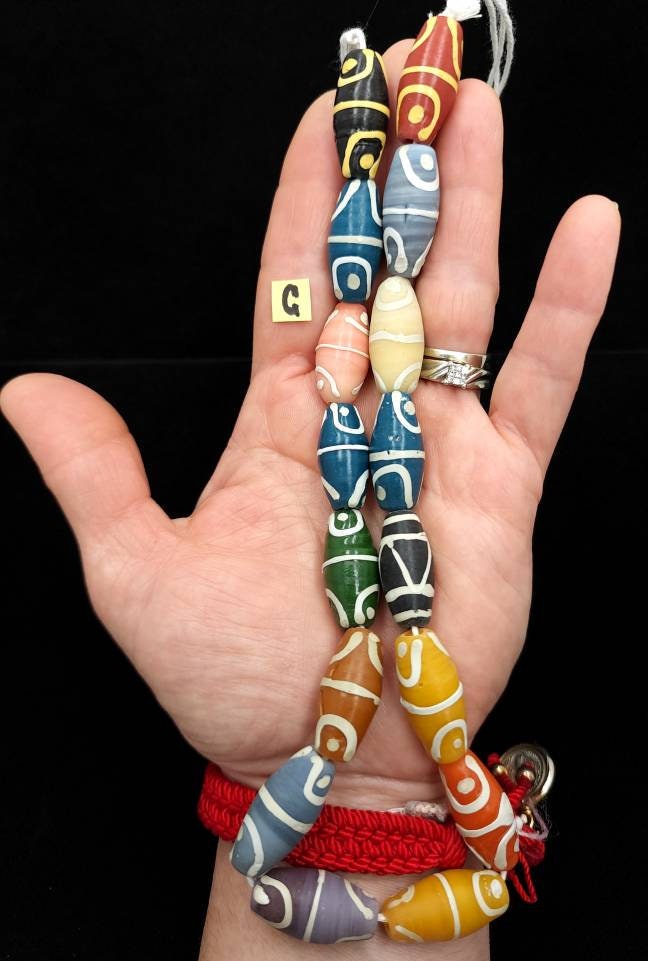 Tubular Glass Beads Hand Made From Thailand / Insonesia Beads / Lampwork beads / 18 "Strand / Jewelry Making Supplies.