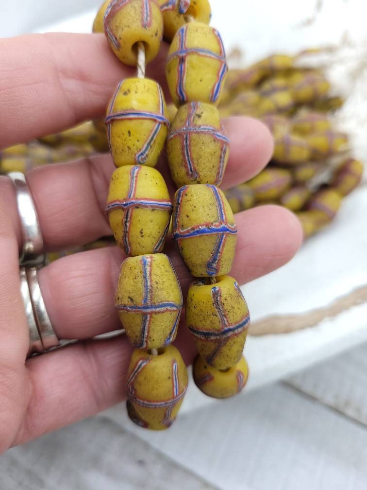 Ethnic Bicone Beads Java french Beads / Venetian Cross Beads with Rustic Accent / Strand of 12 beads 16-20×13-15mm / Jewelry Making Supplies