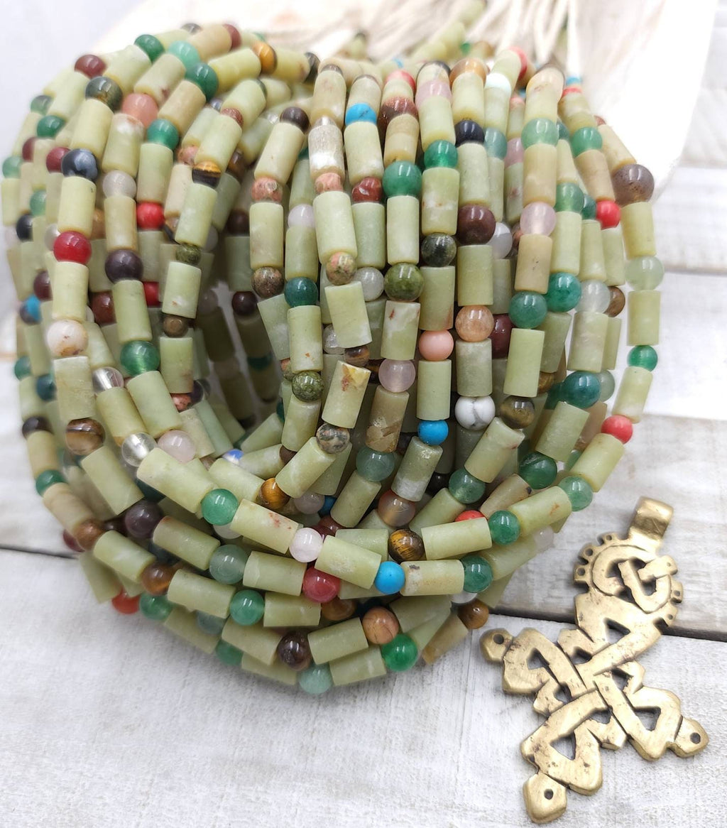 Beautiful Natural Jade From Afghanistan / Afghani Necklace / Strand14" 54 Beads 4-5mm x 9-10mm / Jewelry Making Supplies