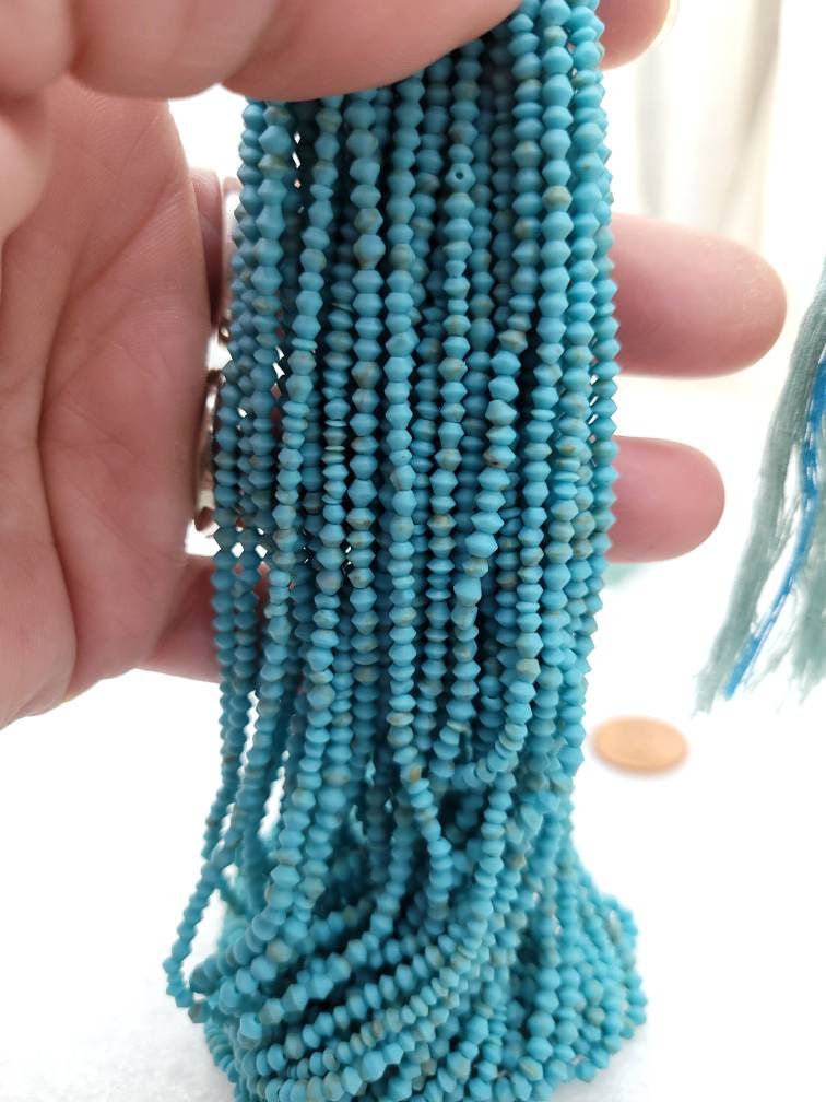 Afghani Heishi Beads Turquoise Saucer Shape  2-3 mm 11"Strand Approximately 140 Beads / Howlite /Jewelry Supplies.