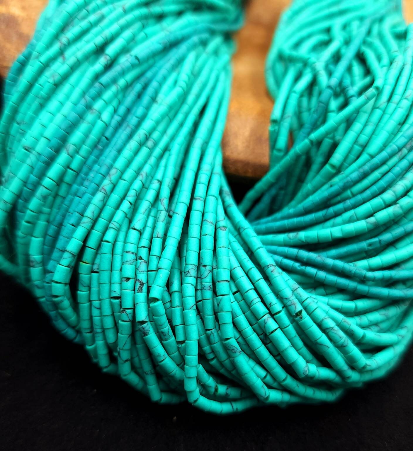 Heishi Beads Afghan Stone Seeds 1.5-2mm Beautiful Turquoise Green / Strand 12 "Inches Long / Afghanistan Beads / Jewelry Supplies.