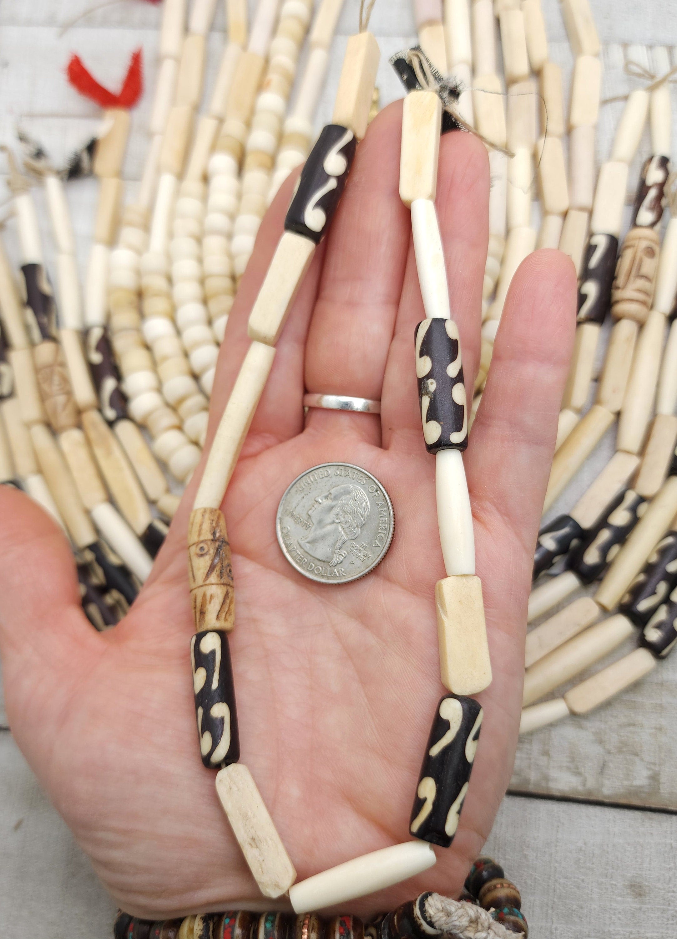 Variety Of Genuine Bone Beads Without Animal Suffering, Option To Choose, Jewelry Supplies, Hand Carbed Bone Beads, Tribal, Ethnic, Organic.