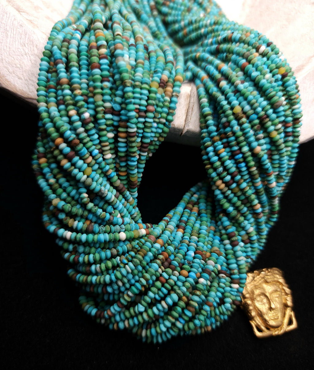 Turquoise Genuine Small Saucer Beads From Afghanistan, Strand 14"+[248] 2.5mm, Healing Stones, Heishi Beads, Natural Beads, Jewelry Supplies