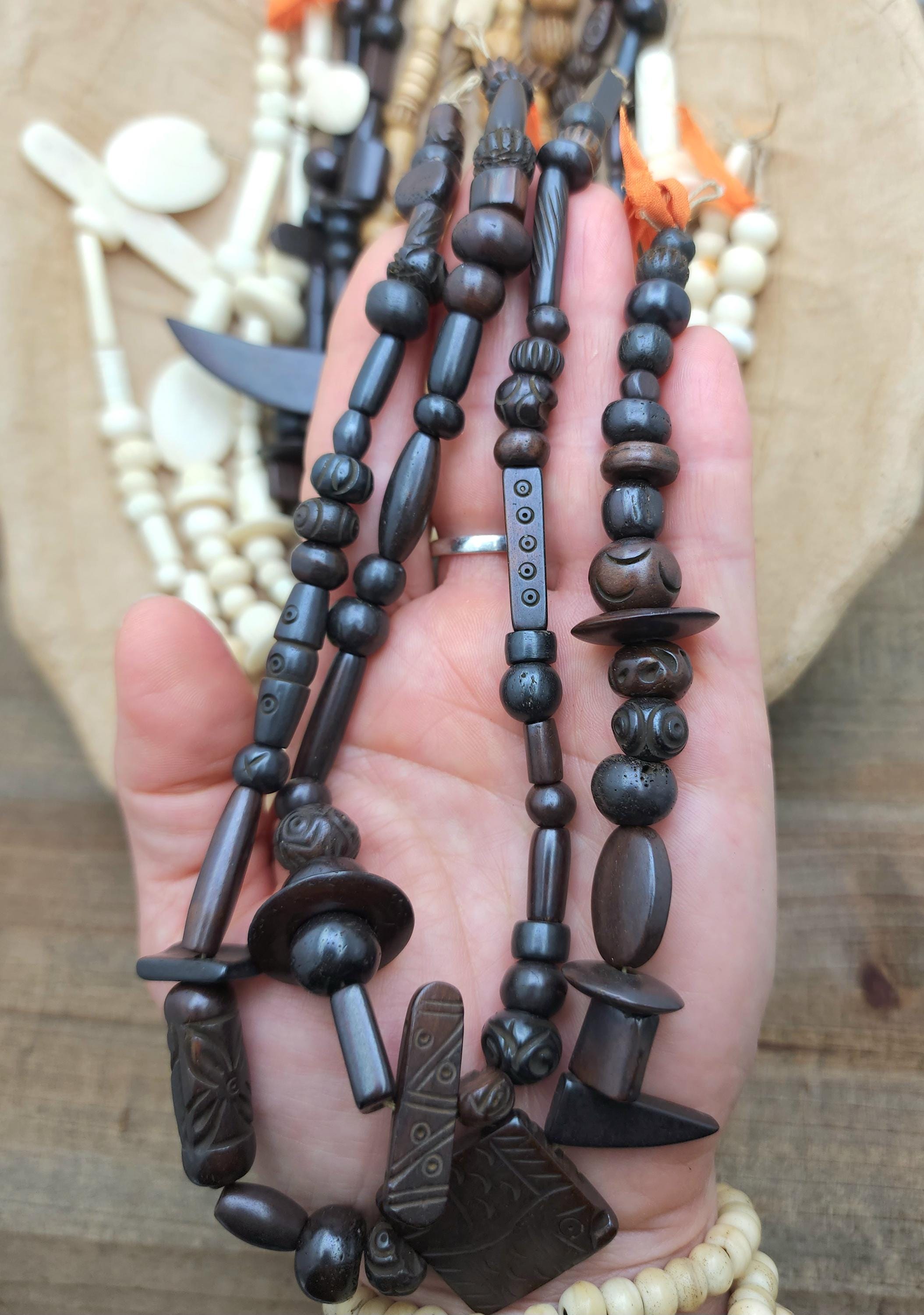 Beautiful Bone Beads Without Animal Suffering /Strand 14" 6-25mm Variety to Choose / Vintage Boho Navajo Tribal  Ethnic / Jewelry Supplies