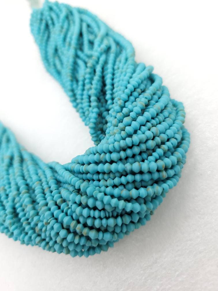 Afghani Heishi Beads Turquoise Saucer Shape  2-3 mm 11"Strand Approximately 140 Beads / Howlite /Jewelry Supplies.