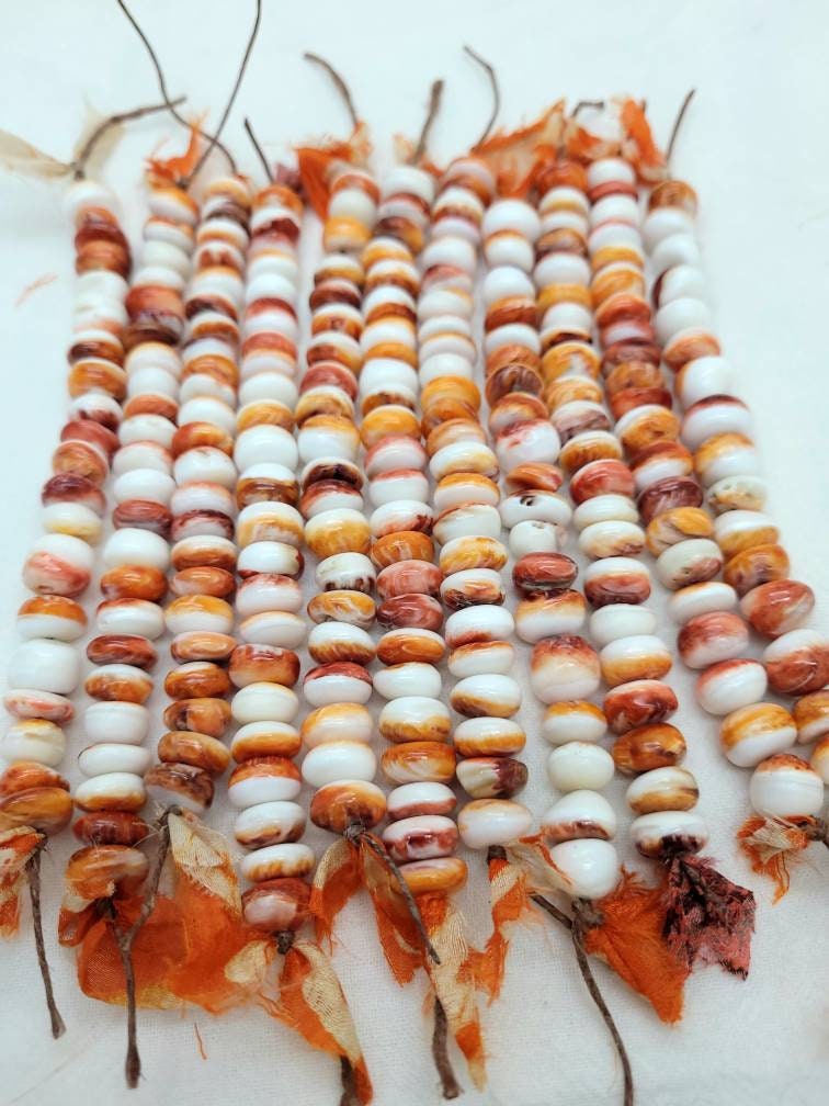 Spiny Oyster Shell Beads Irregular Size / 8-9mm / 10-12mm/Irregular Round / Orange Red White Purple / 5 inches.