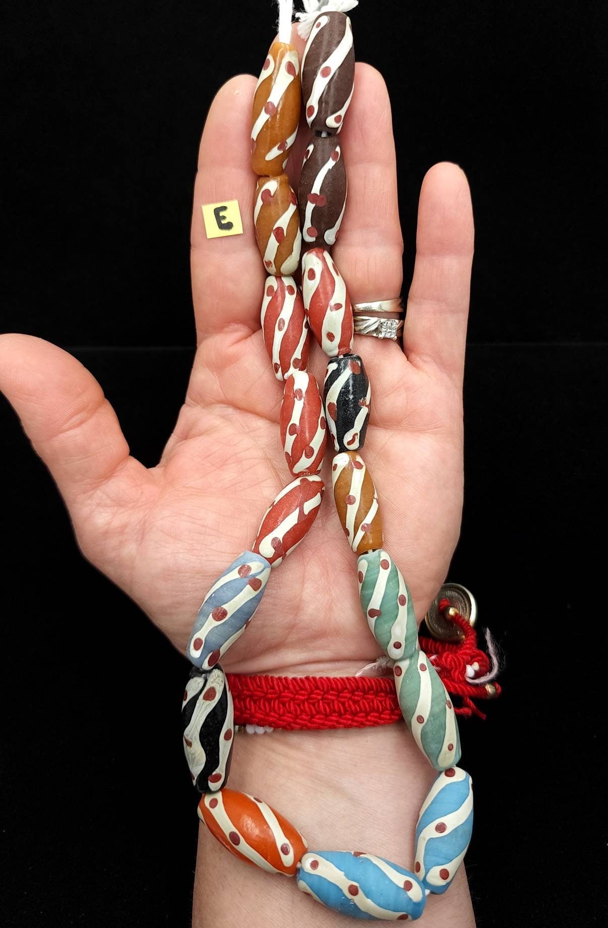 Tubular Glass Beads Hand Made From Thailand / Insonesia Beads / Lampwork beads / 18 "Strand / Jewelry Making Supplies.