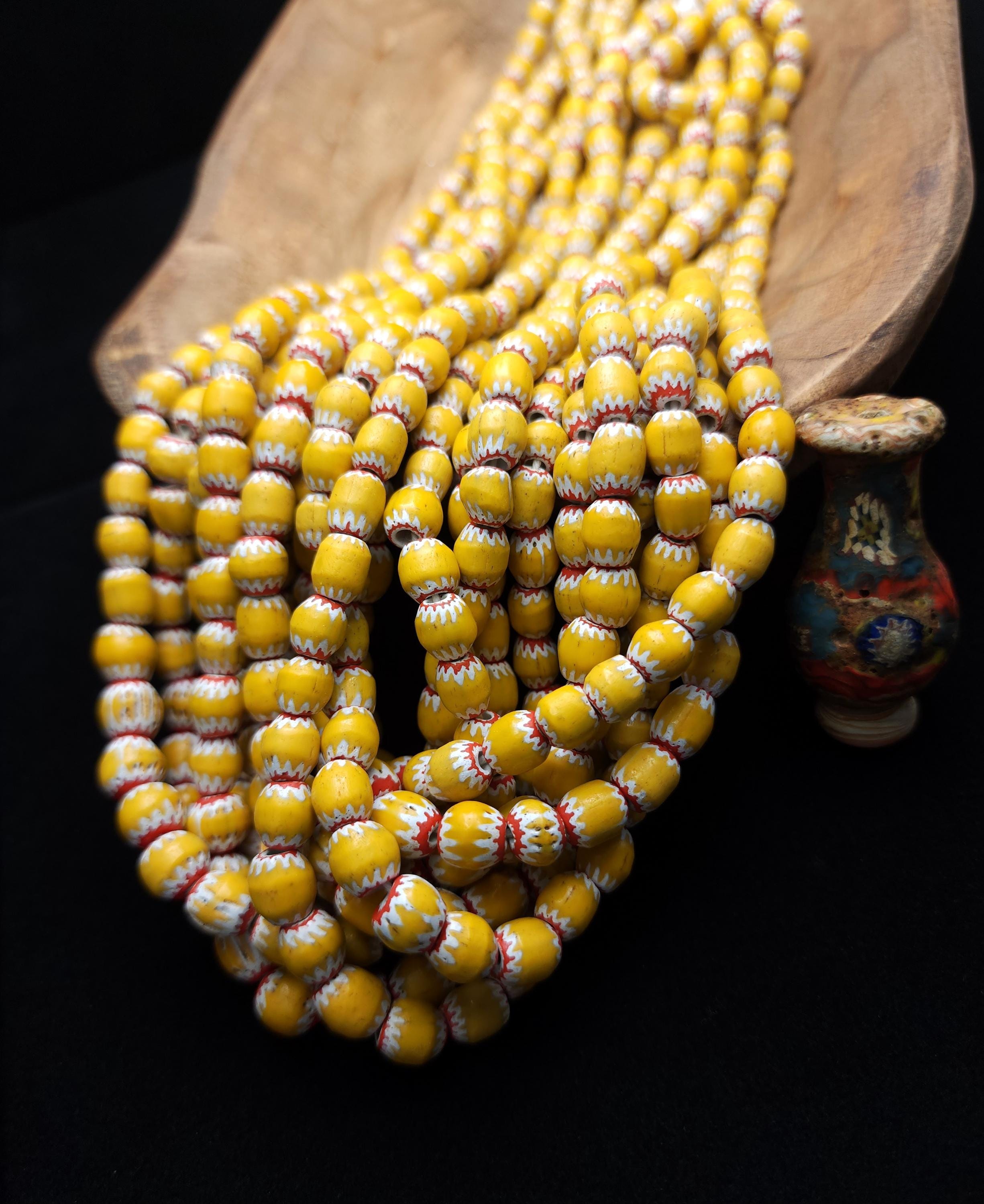 Multilayer Chevron Beads From Java Indonesia, 7-10mm x 7-9mm Choose Full Strand 21" + Inches [66-70 Beads], Vintage, Jewelry Supplies