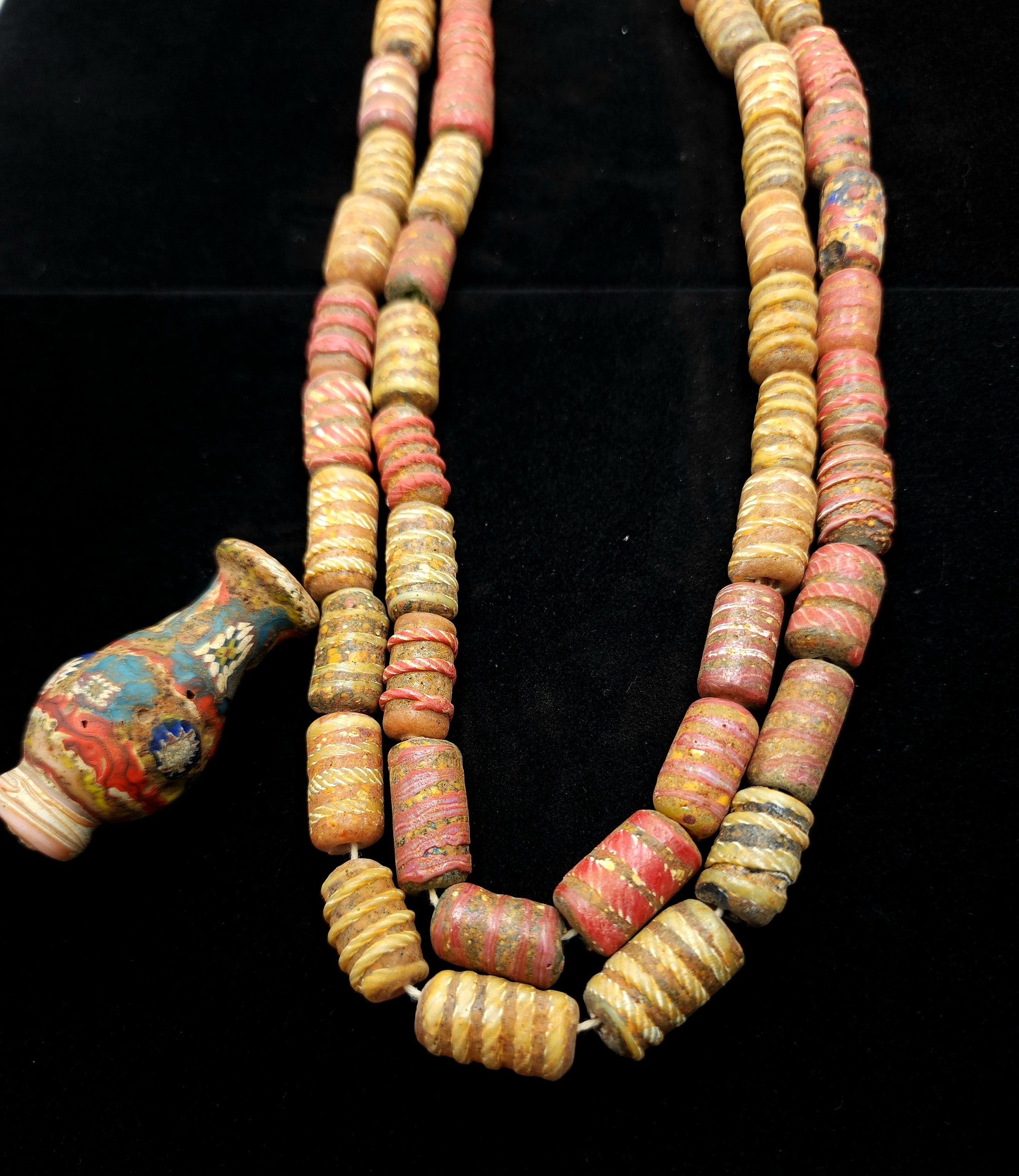 Vintage Glass Beads From The 90's Rustic Beads From Thailand Lot of 4 Beads / Indonesian Lampwork Beads / Jewelry Supplies.