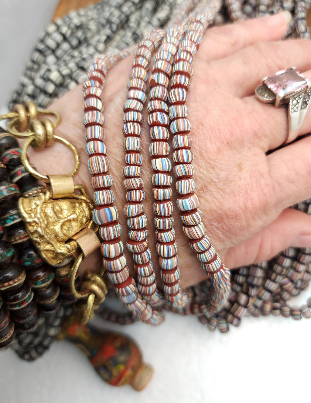 Full Strand 23" Venetian Style Currant Glass Beads 5-6mm Option To Choose / Jewelry Supplies / Java Lampwork beads / Indonesia