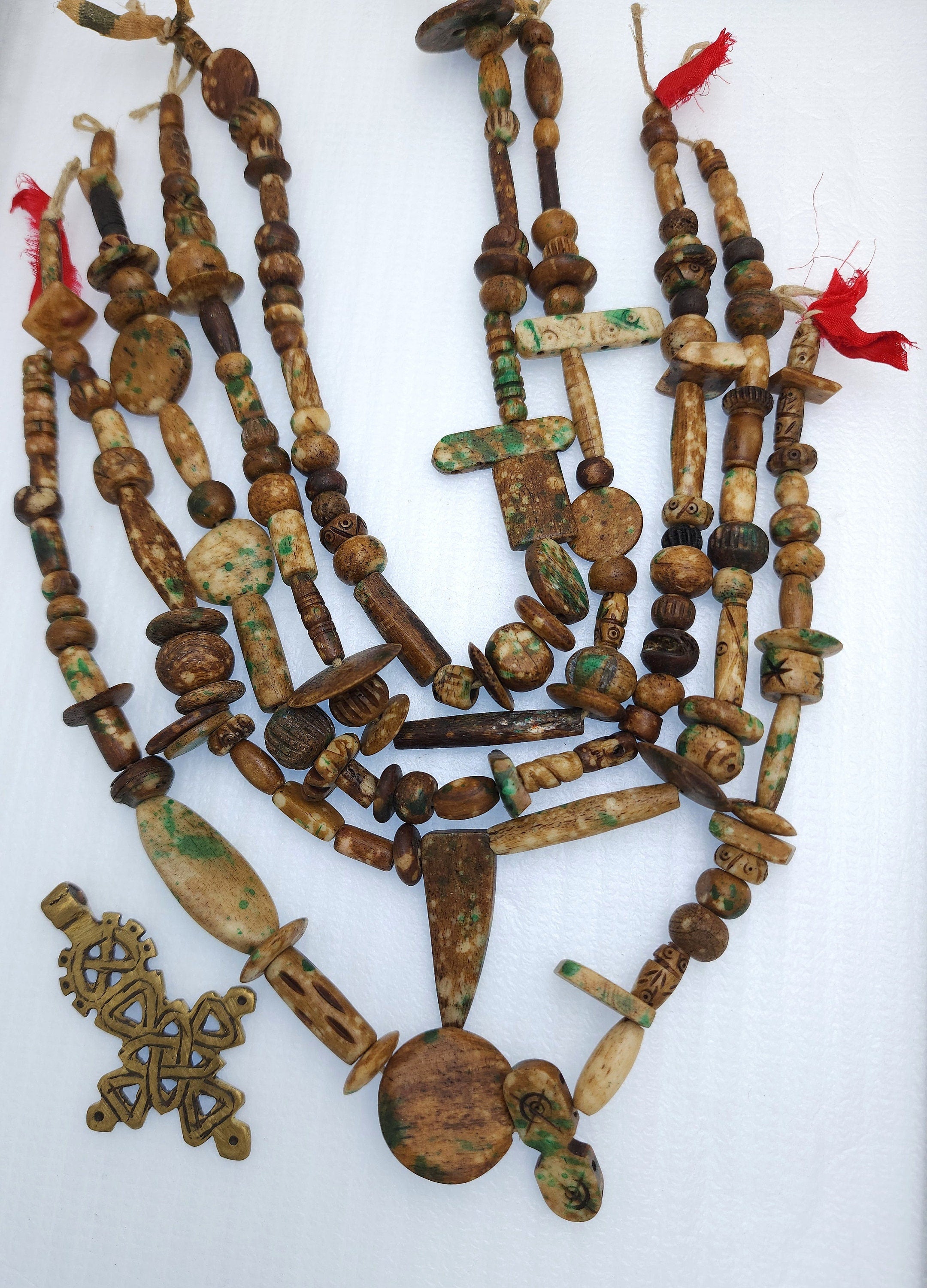 Rustic Splattered Bone Beads / Strand 14" Variety Of Bone Beads / Tribal / Ethnic / Boho / Fun Beads / Jewelry Making Supplies.