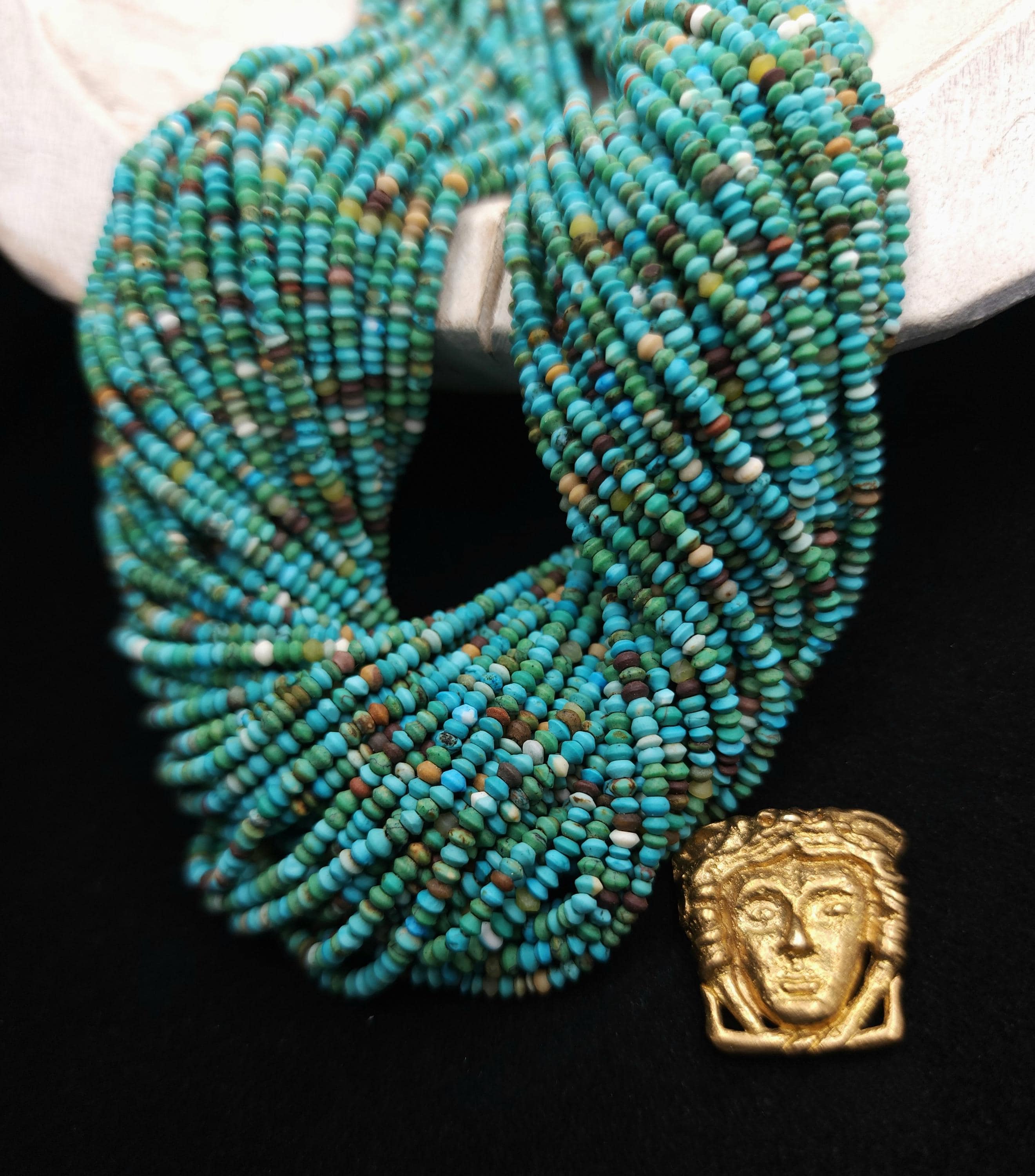 Turquoise Genuine Small Saucer Beads From Afghanistan, Strand 14"+[248] 2.5mm, Healing Stones, Heishi Beads, Natural Beads, Jewelry Supplies