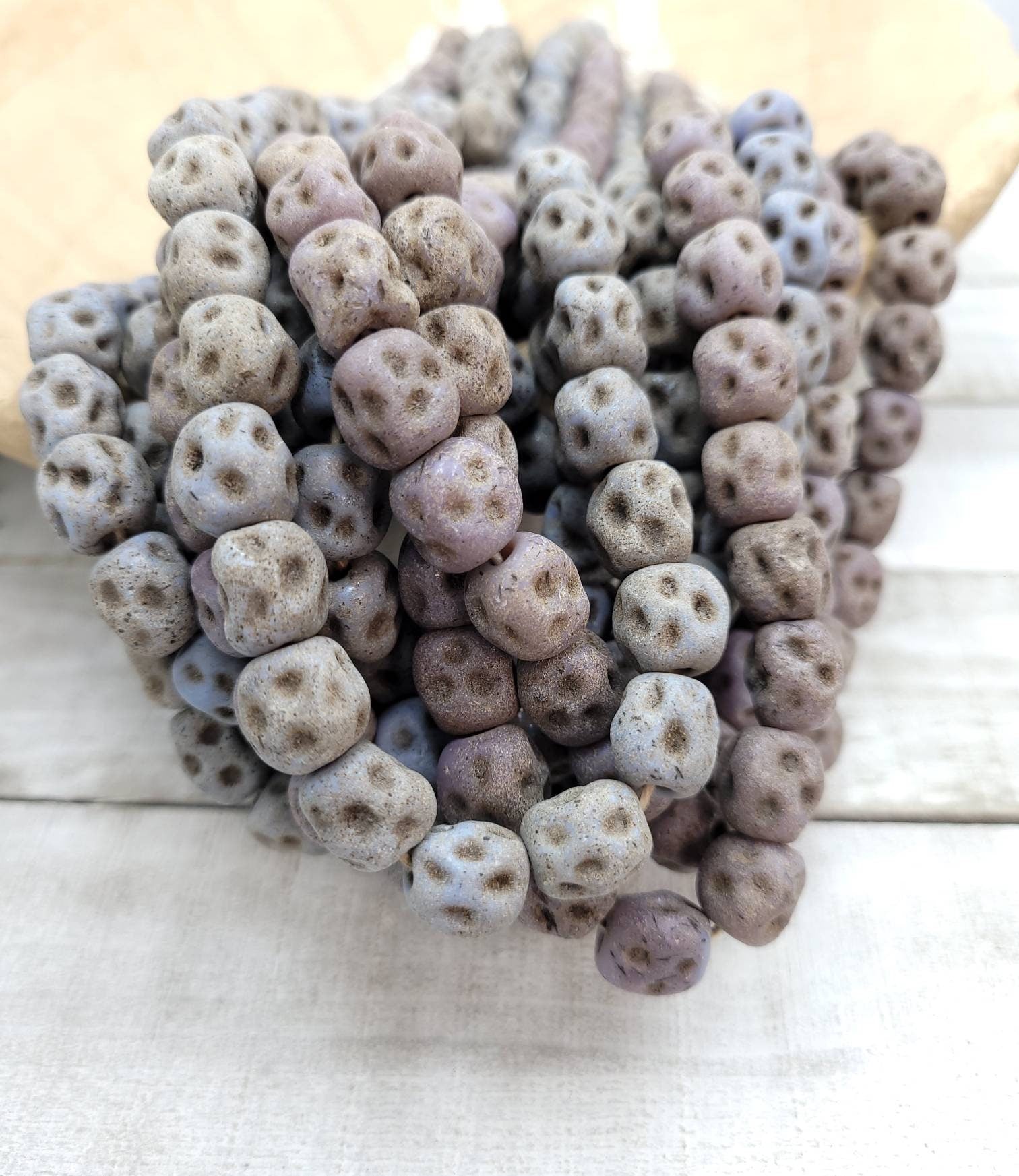 Beautiful Beads Designed By My Inspiration With Rustic Accent 15 Beads 10-11 × 10-11mm / Lampwork Beads / Indonesian / Thailand/JewelrySupp.