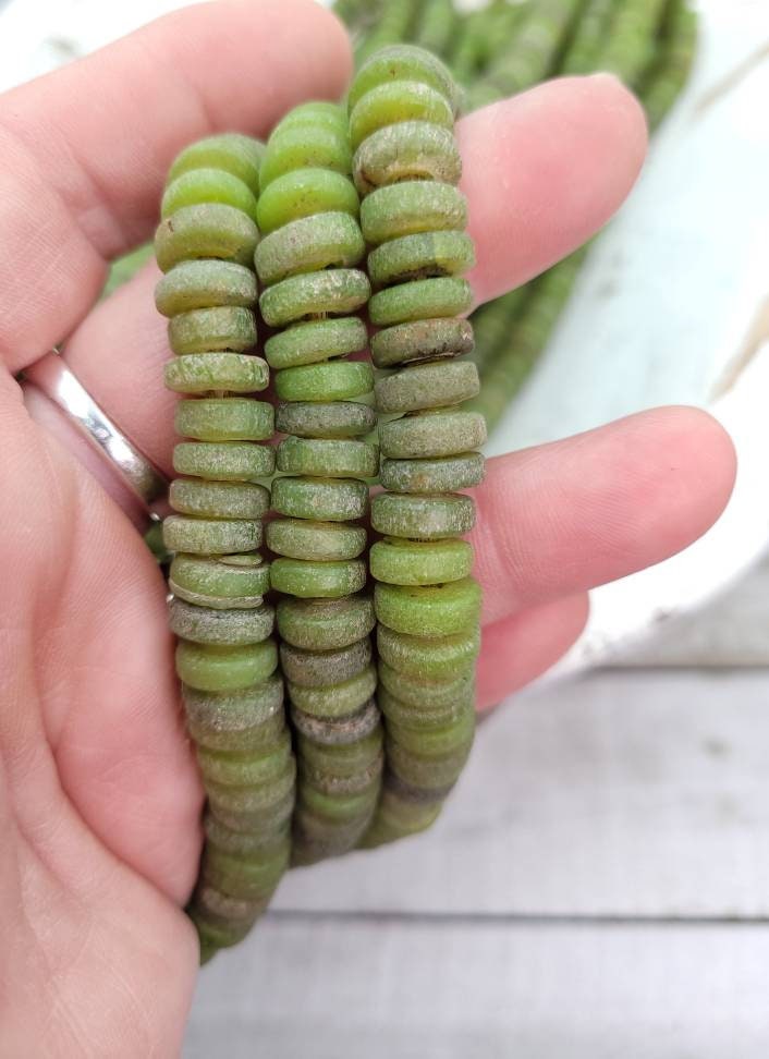 Beautiful Beads With Rustic Accent 10mm Strand 10" Long/ Indonesian / Java / Thailand / Jewelry Supplies.