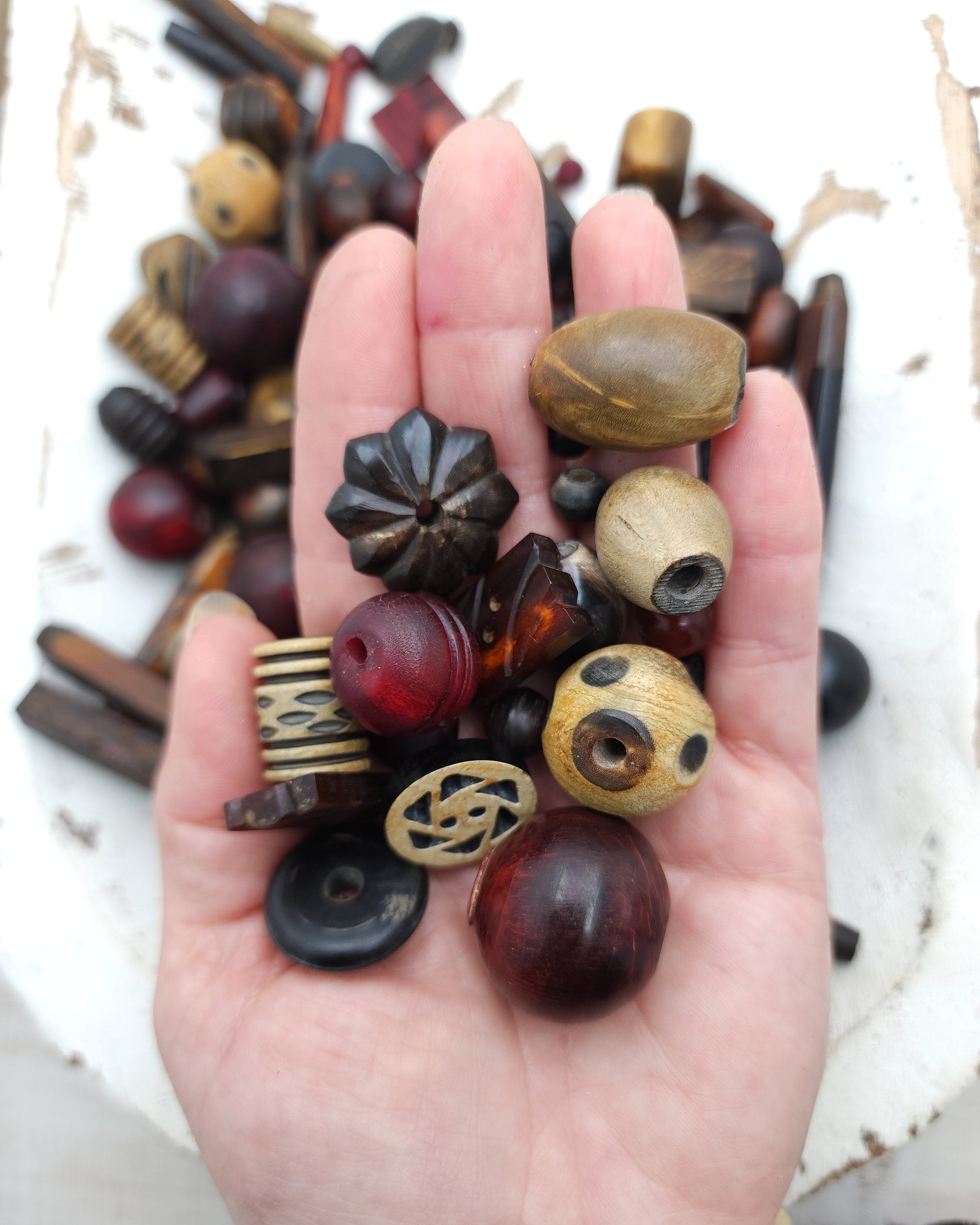 Natural Buffalo Horn Bone Beads, 50 Grams or 100 Or 200 Grams, High Quality Natural Vintage Bone Beads, Hand Carved Beads, Jewelry Supplies.