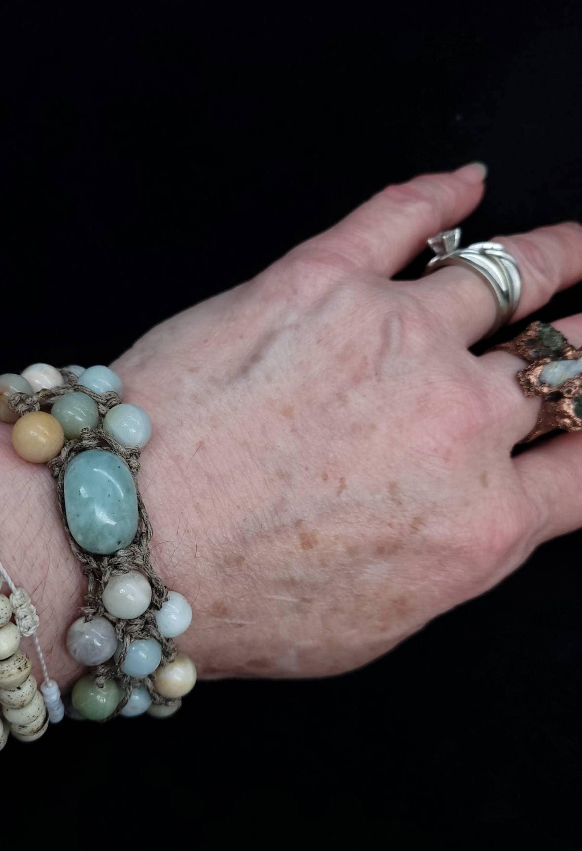 Reflections | Hemp | Amazonite | Hand Twined
