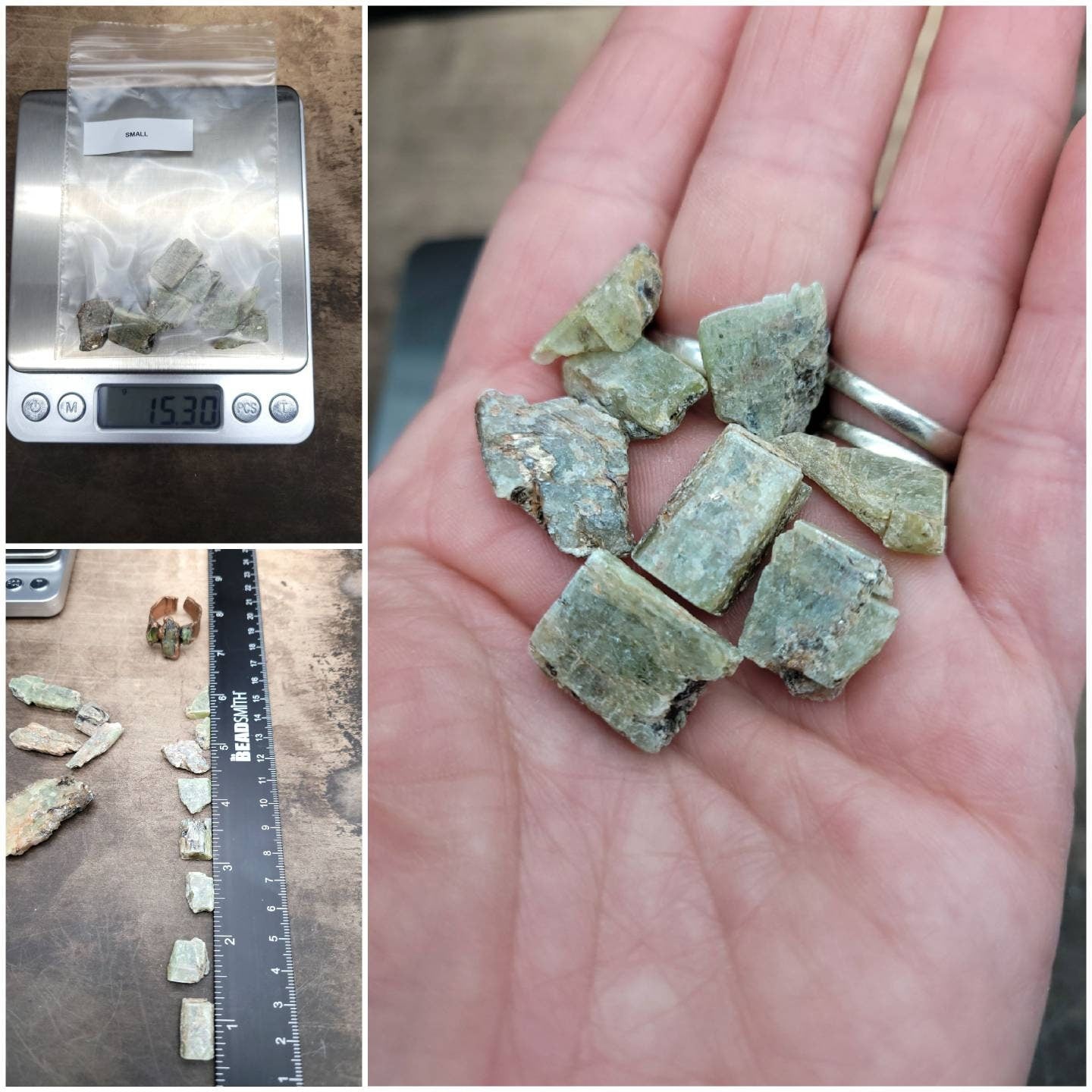 Green Raw Kyanite From Tanzania / Healing Stone / Stone for Wire Wrapping .