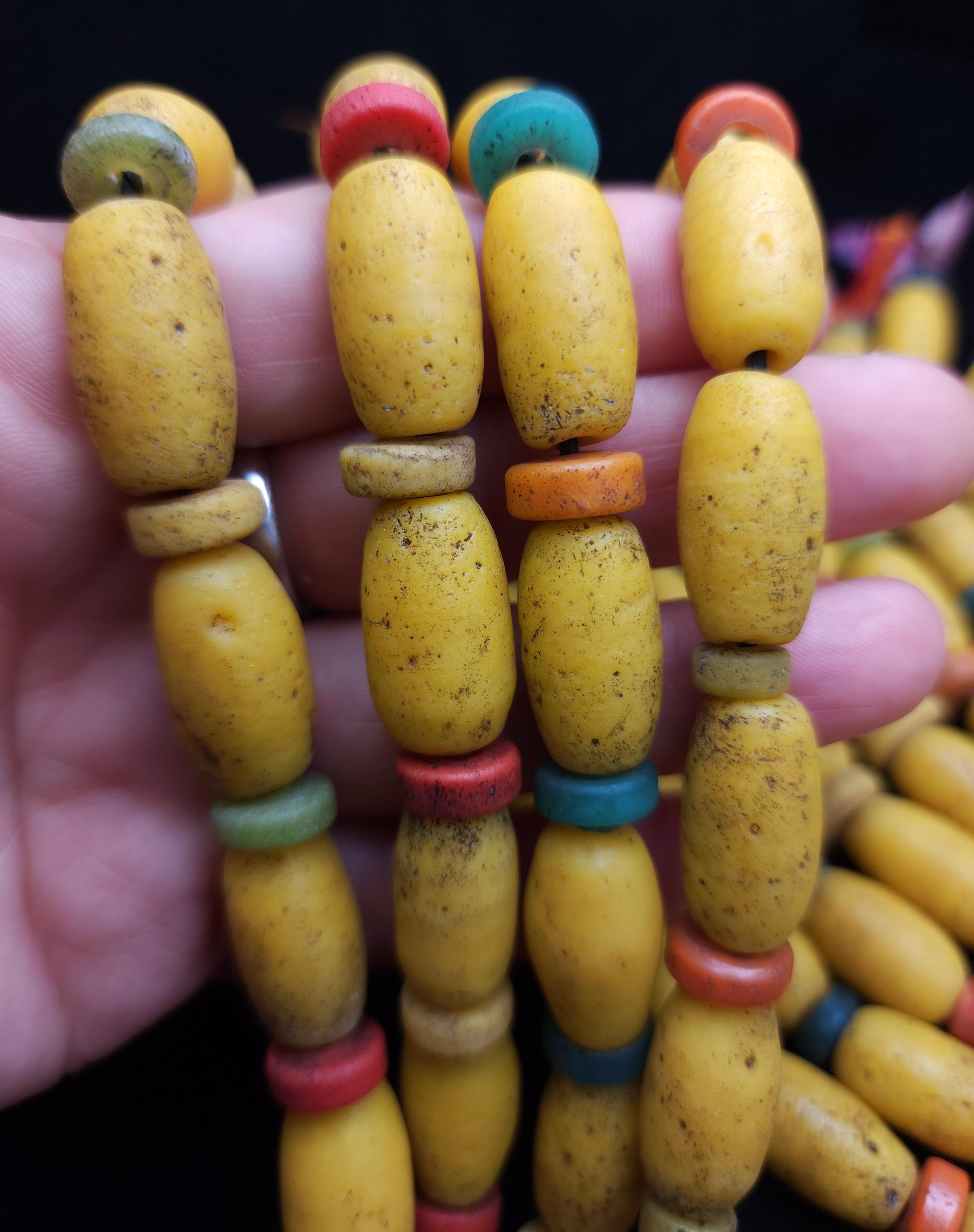 Vintage Glass Beads for Making Jewelry, Beads From Indonesia, Strand With 8 Large Beads 19-21mm, Tribal, Ethnic, Rustic Beads.