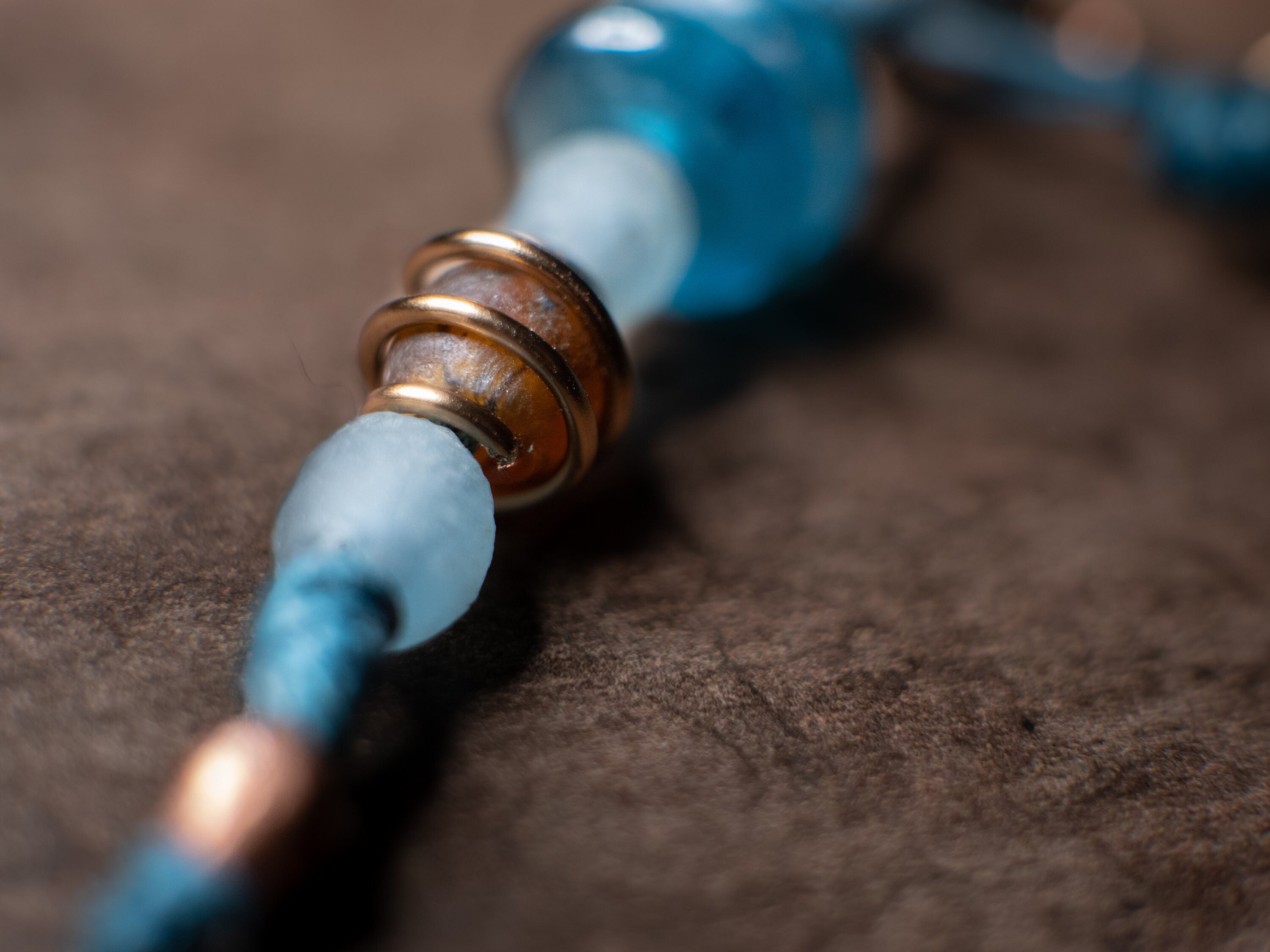 Winter | Earrings | African Glass | Bronze | Glass Disk | Hemp