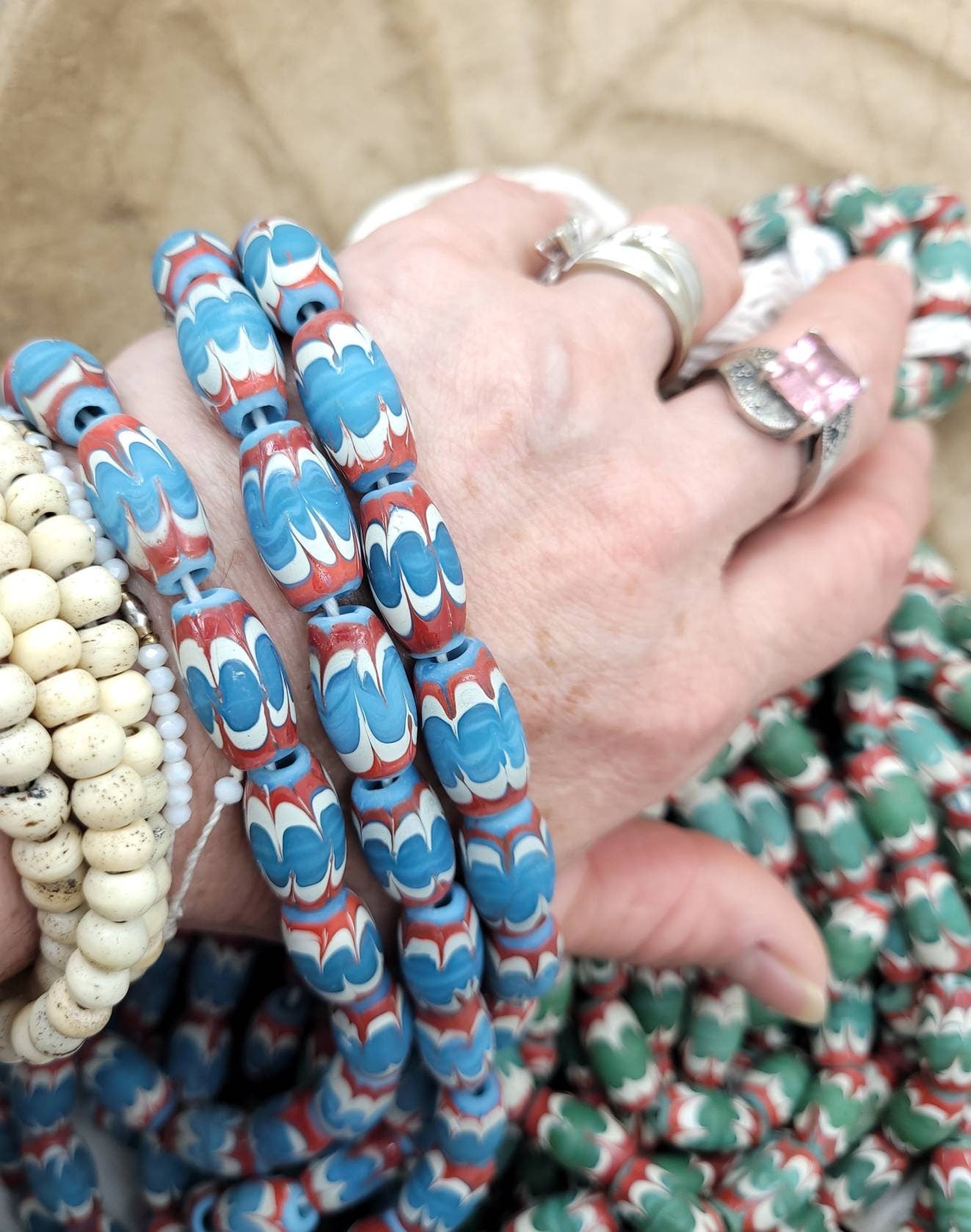 Chevron Style Glass Beads 19mm x 10mm, Choose The Color Option, Jewelry Making Supplies, Indonesian Lampwork.