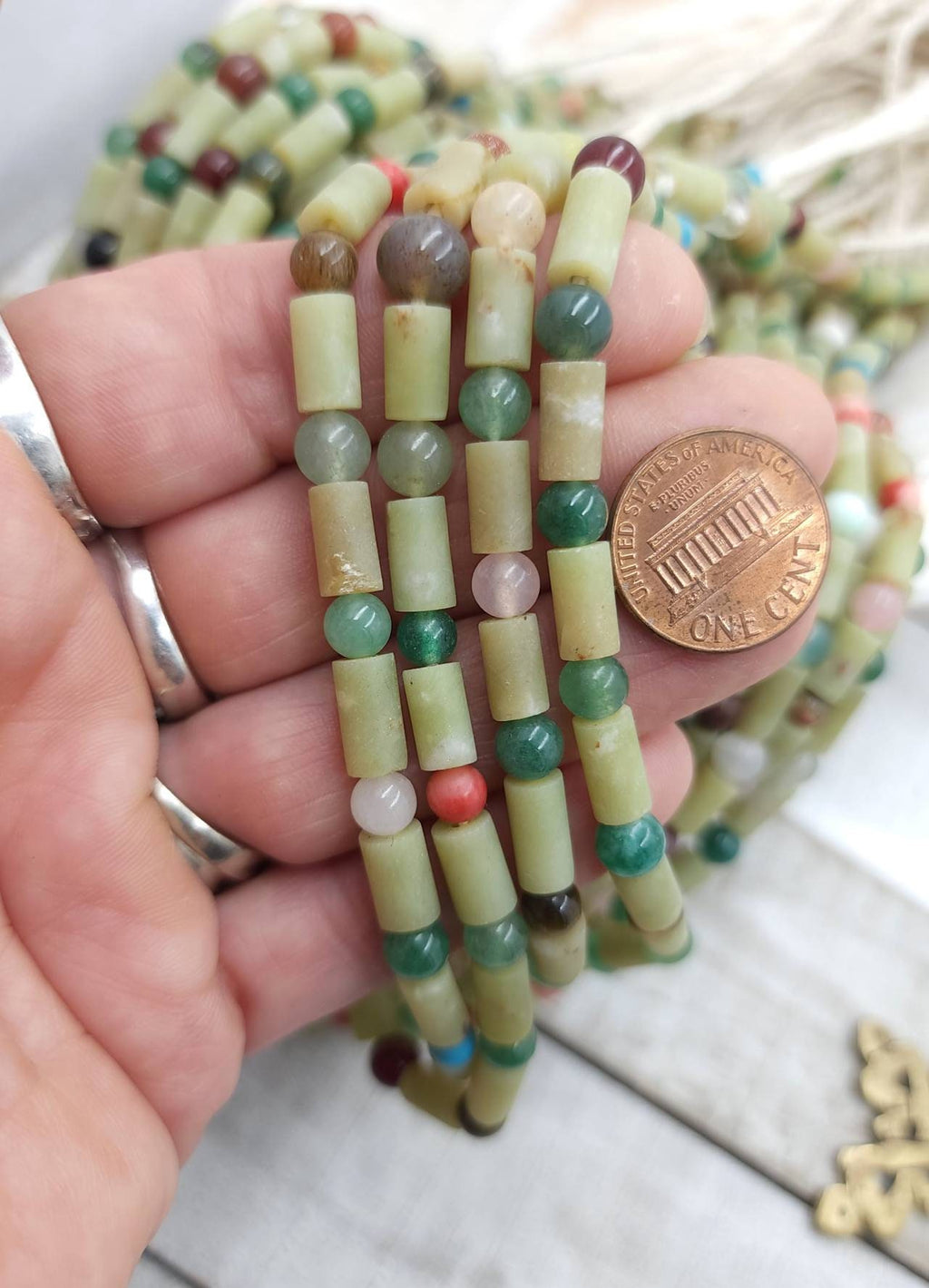 Beautiful Necklace Natural Jade From Afghanistan  12-12.5" Beads 4-5mm and 9-10×5mm/  Gift For Her / Gift For Him / Healing Stone Necklace.