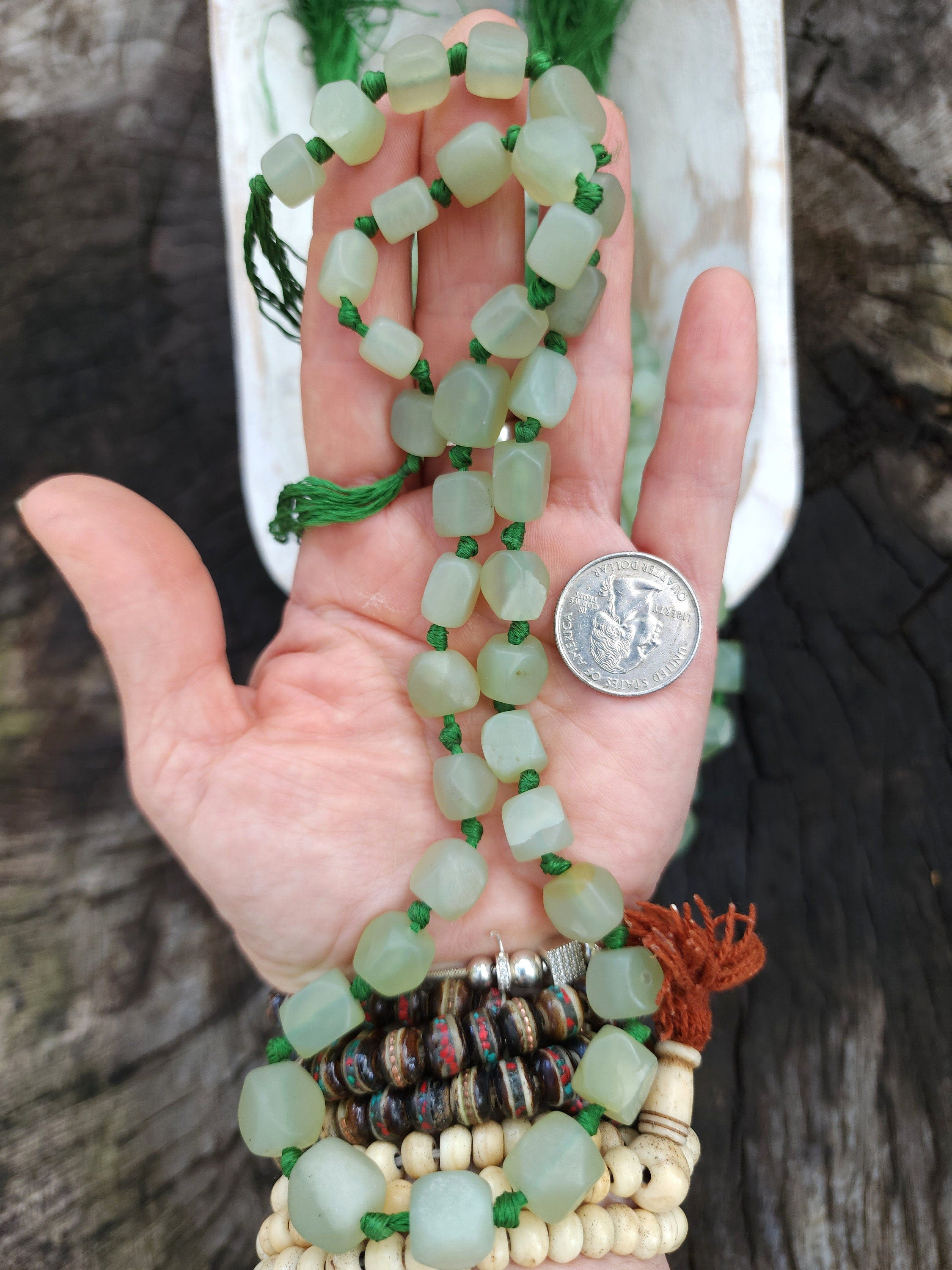 Jade Natural Stone Beads Of Afghanistan, Healing Stones, Full Strand 19-20" 9-15mm ×8-13mm, Jewelry Supplies