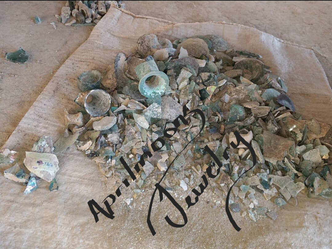 Ancient Roman Glass / Old Roman Glass / Genuine Roman Glass Beads / Found Roman Glass Beads / 14-15" Strand / Jewelry Supplies.